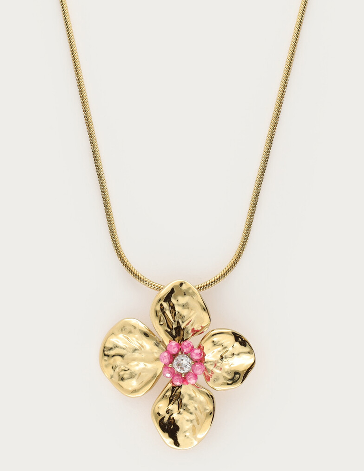 My Jewellery Botanical ketting met bloem en kralen MJ15407 Goud
