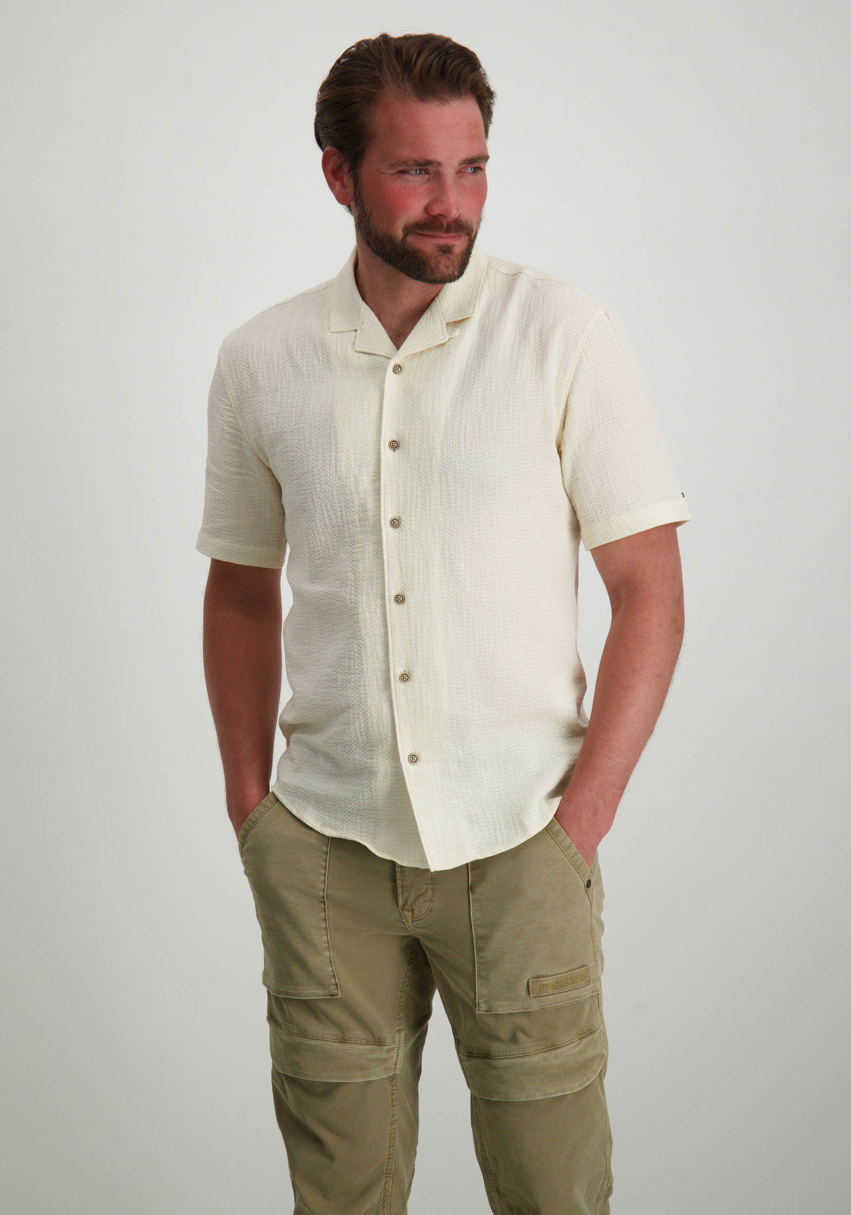 No Excess Overhemd korte mouw 27420302 Beige