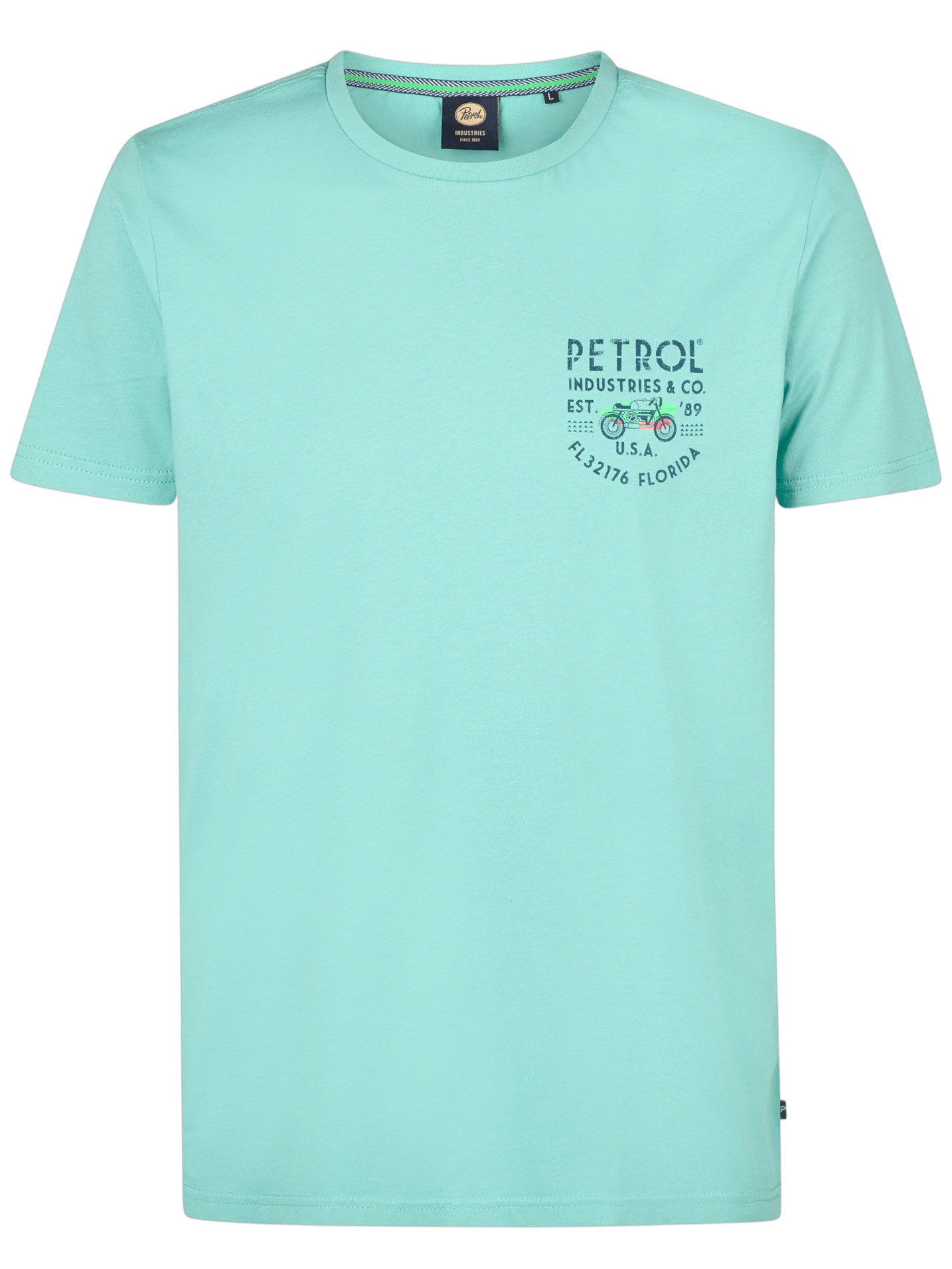 Petrol T-shirt Classic print M-1050-TSR603 Turquoise