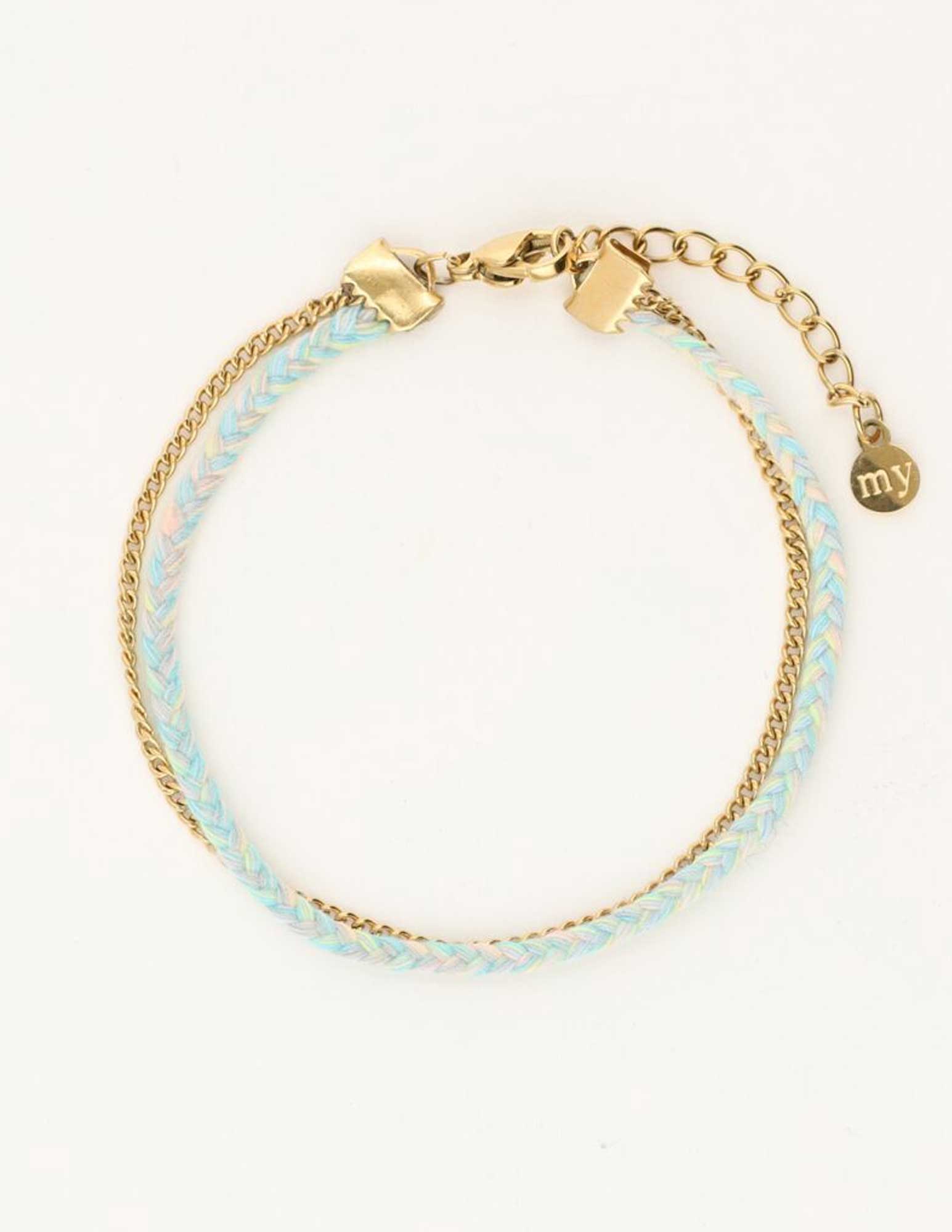 My Jewellery Dubbele armband met schakel en touw MJ09721 Goud