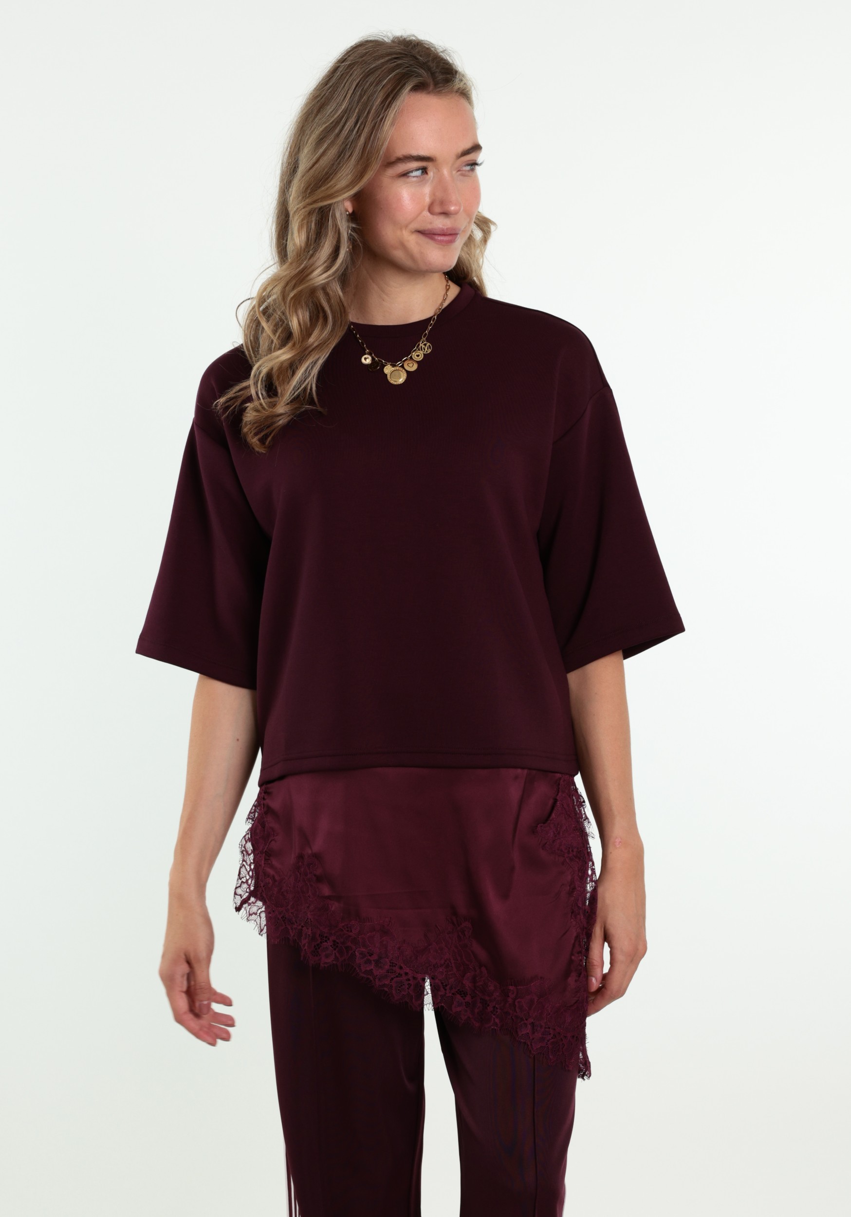VERO MODA T-shirt Sofie 10355839 Bordeaux