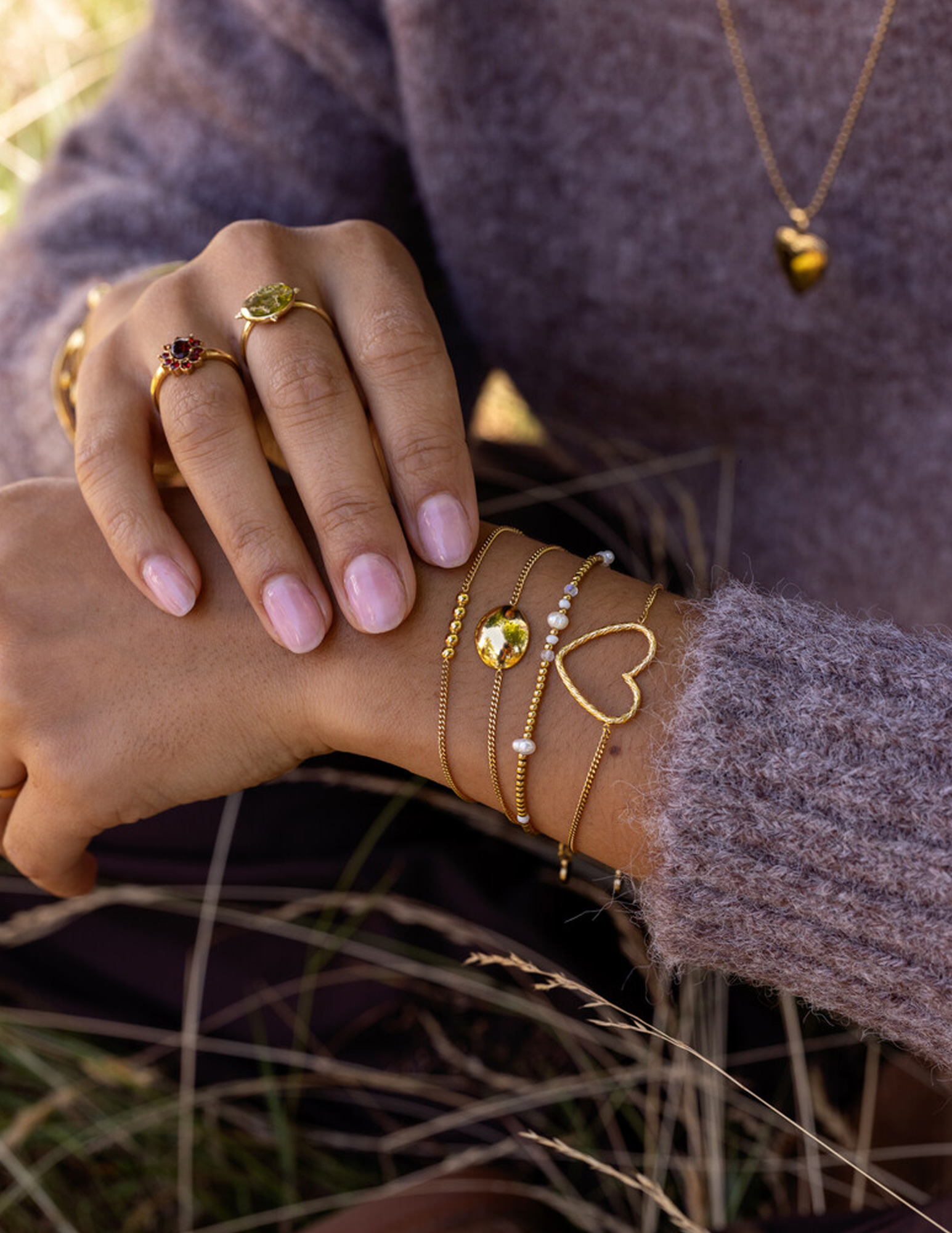 My Jewellery Mystic armband met vijf bollen MJ14239 Goud