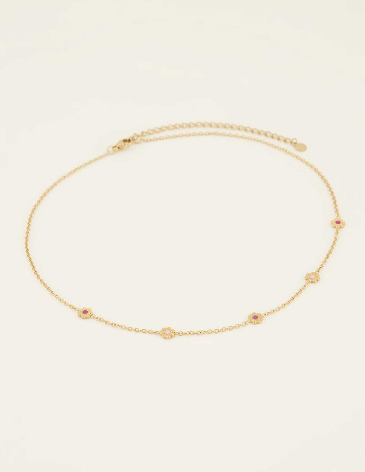 My Jewellery Ketting met bloemen MJ07966 Goud