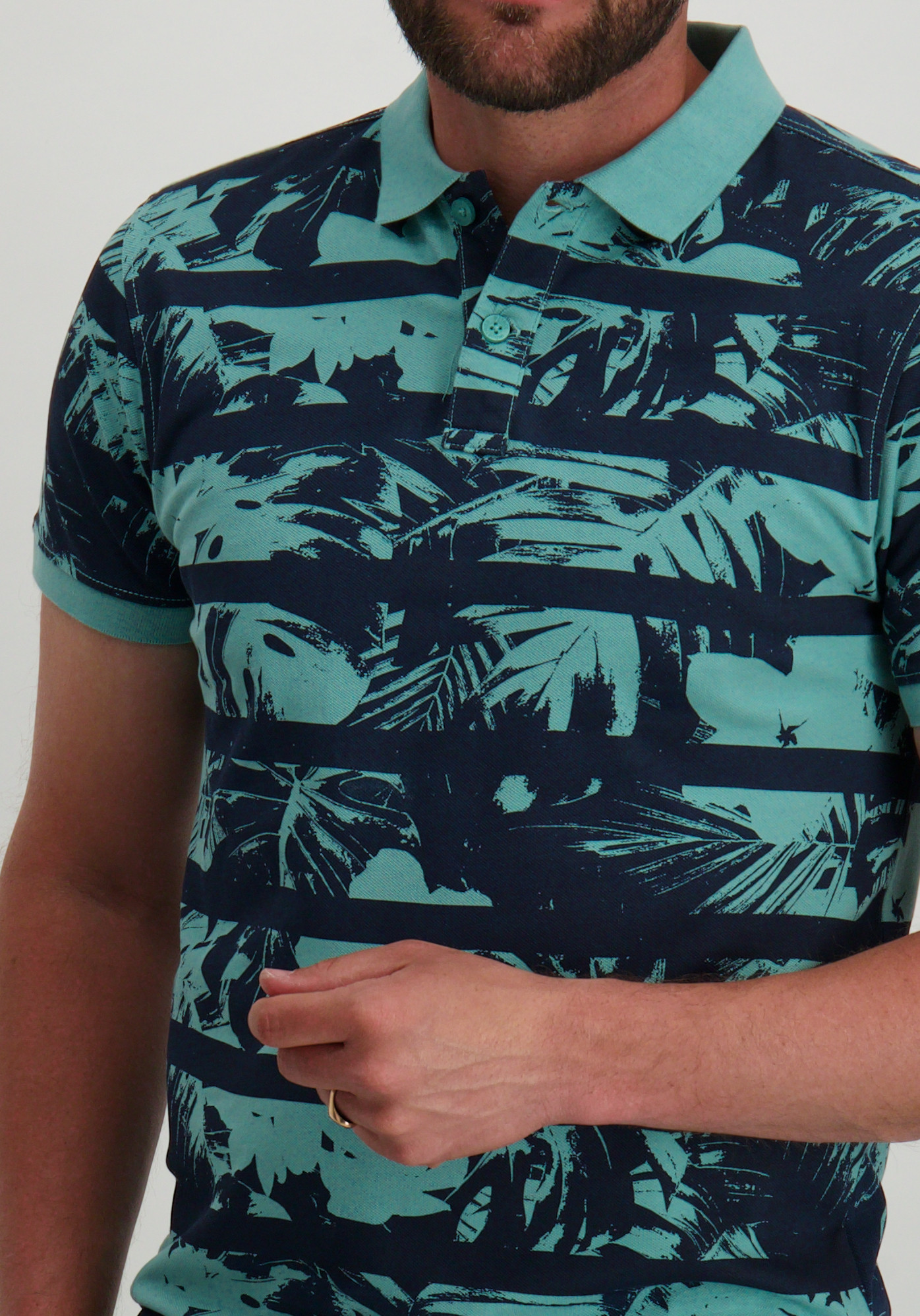 Petrol Polo All-over print M-1050-POL104 Turquoise
