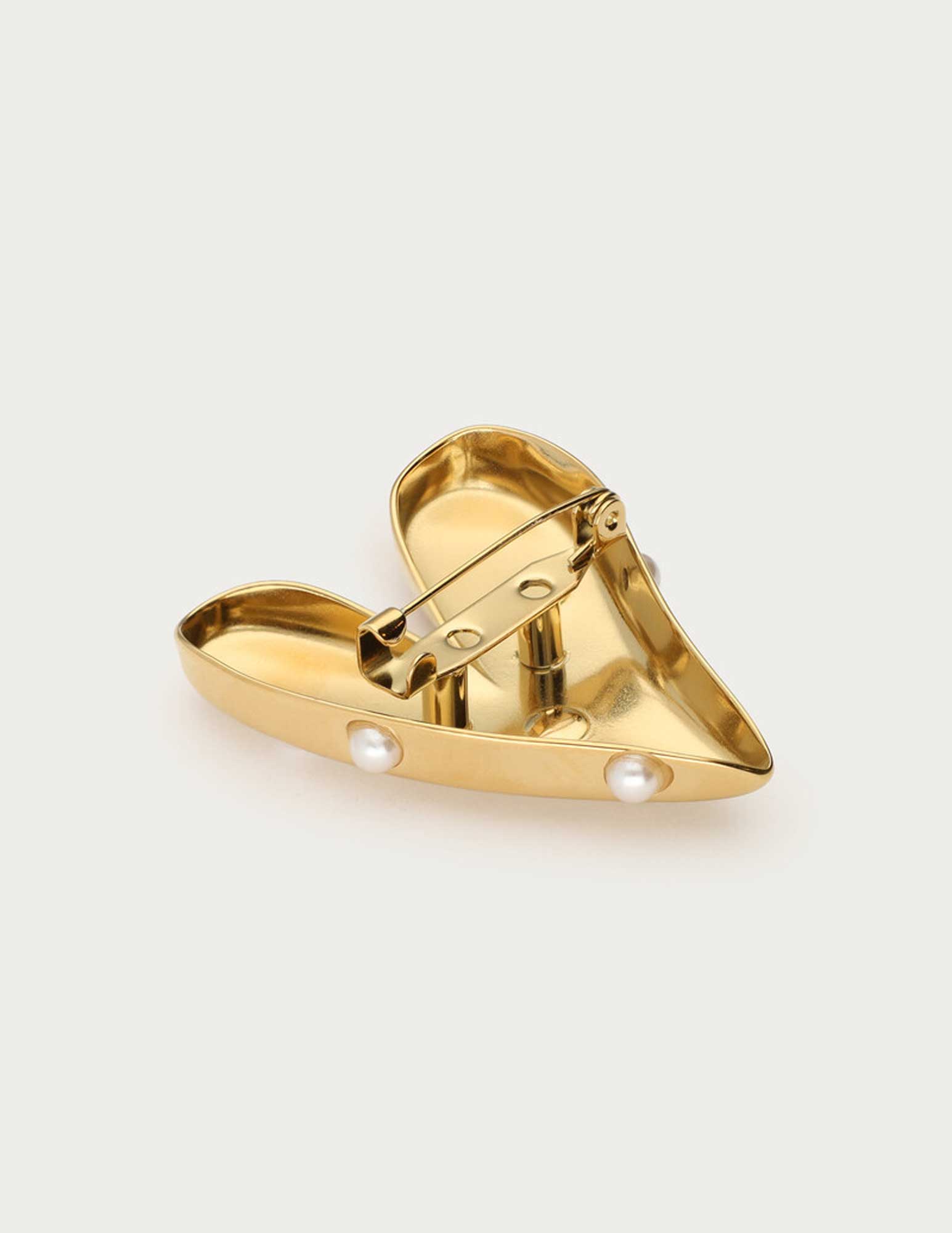 My Jewellery Pearl heart broche MJ13587 Goud