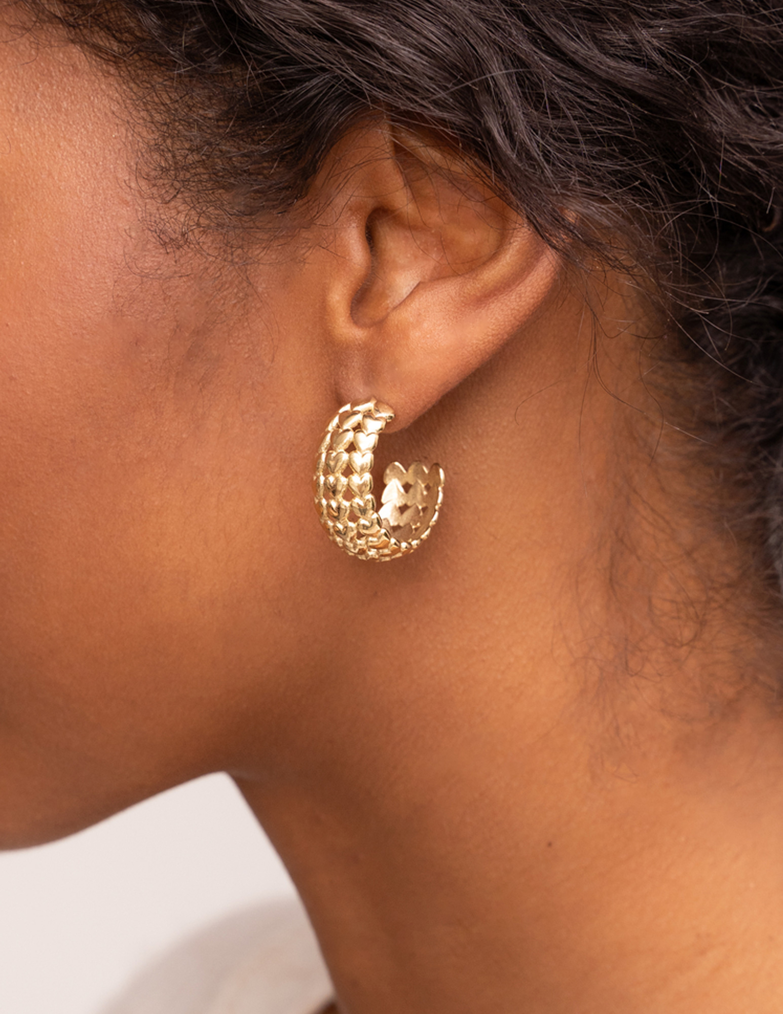 My Jewellery Oorringen vintage met hartjes MJ12028 Zilver