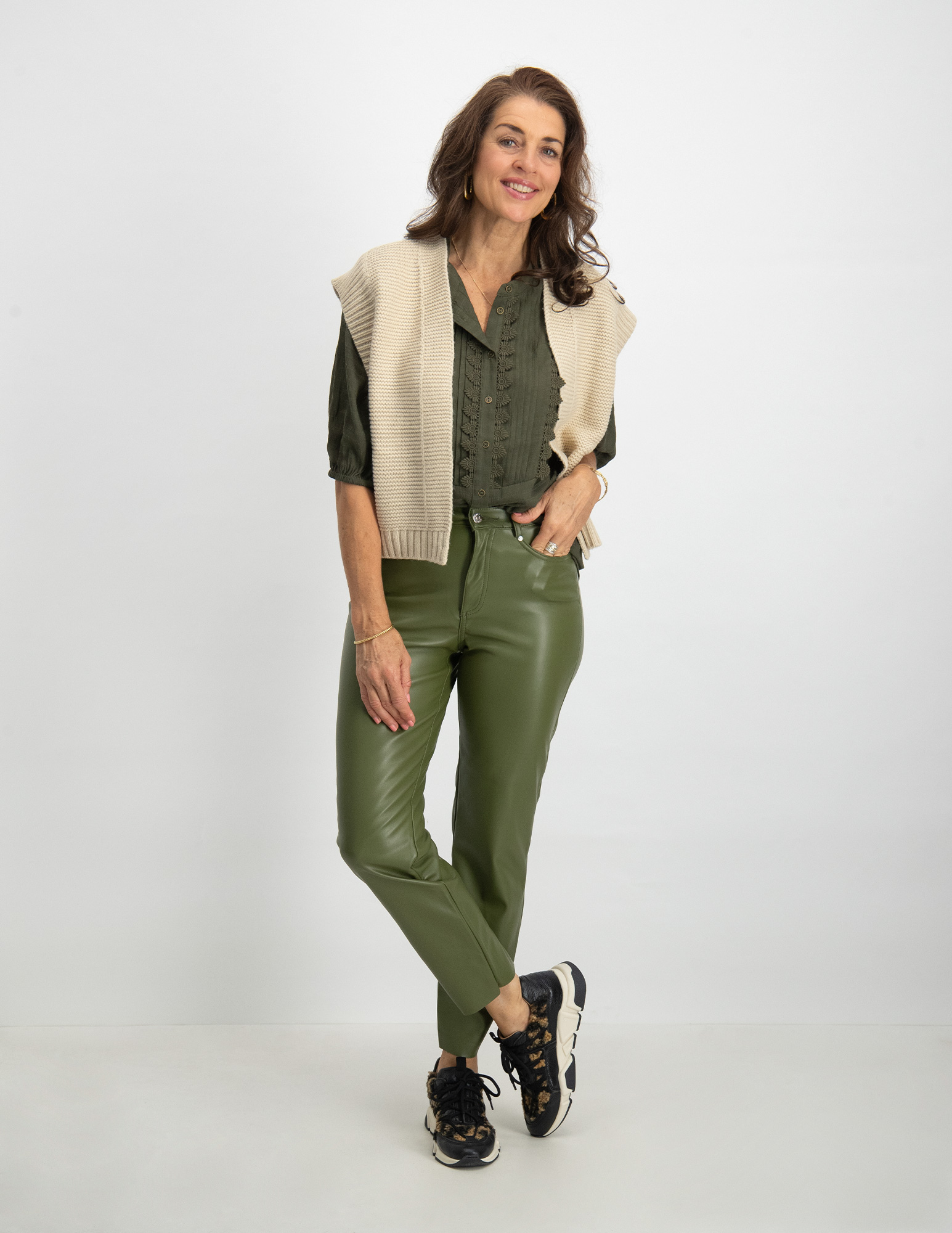 Only Skinny broek Emily 15209293 Leger Groen