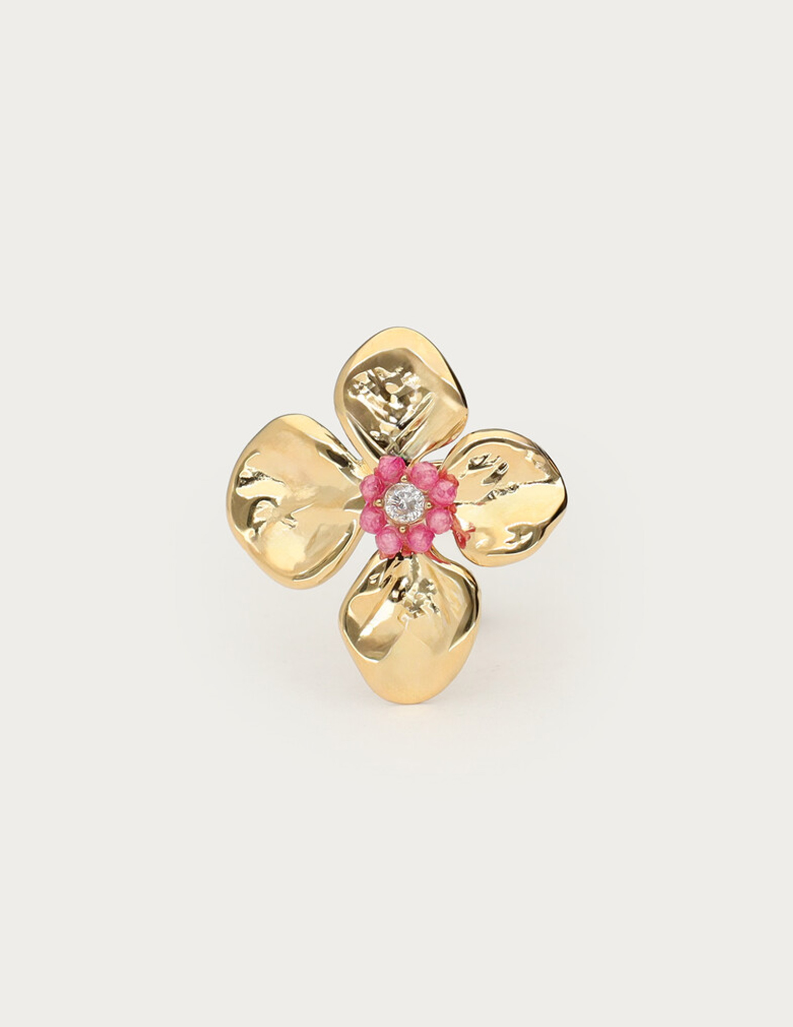 My Jewellery Botanical ring met bloem en kralen MJ15463