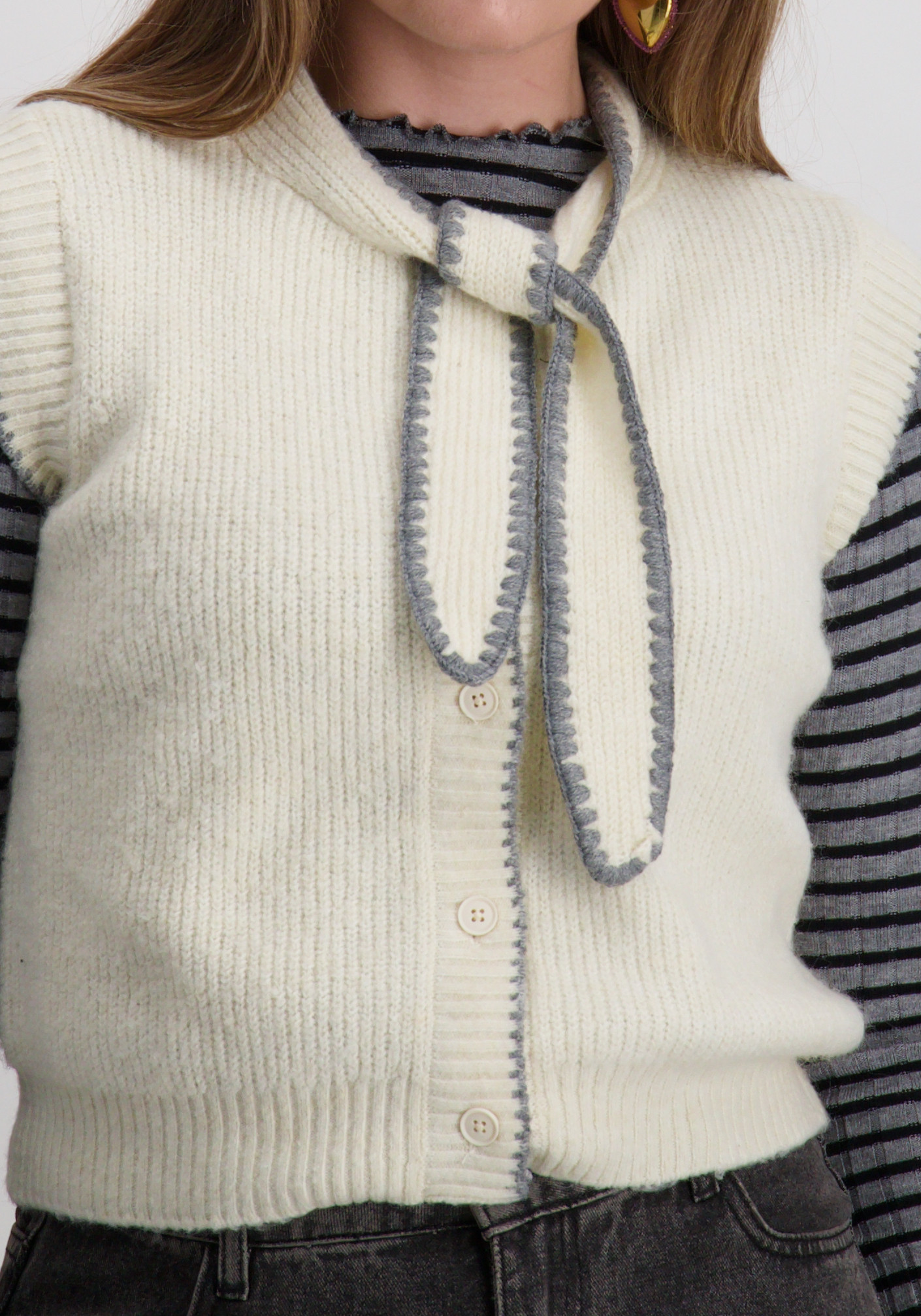 Vero moda Gilet Napoli 10341697 Ecru