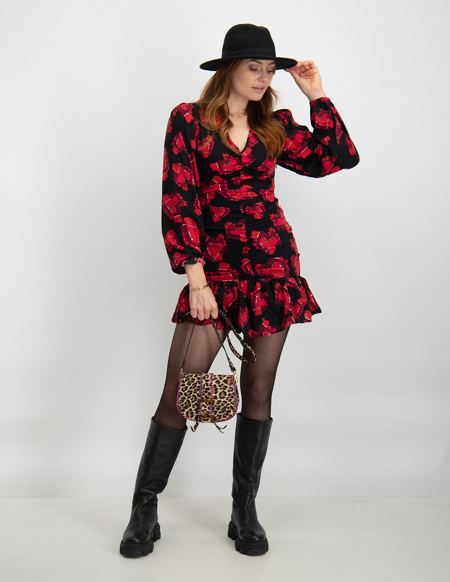 Refined Department Korte jurk Sisi r2310321284 Rood