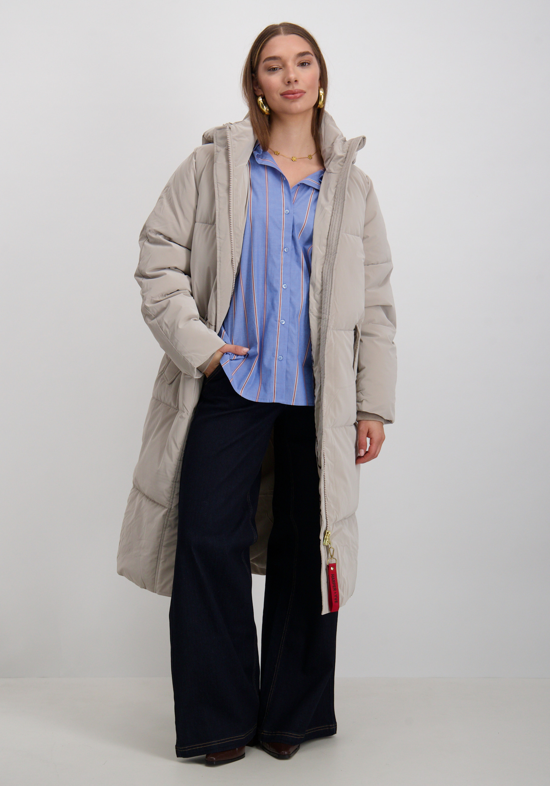 Harper & Yve Winterjas Yitty AW25N202 Licht grijs