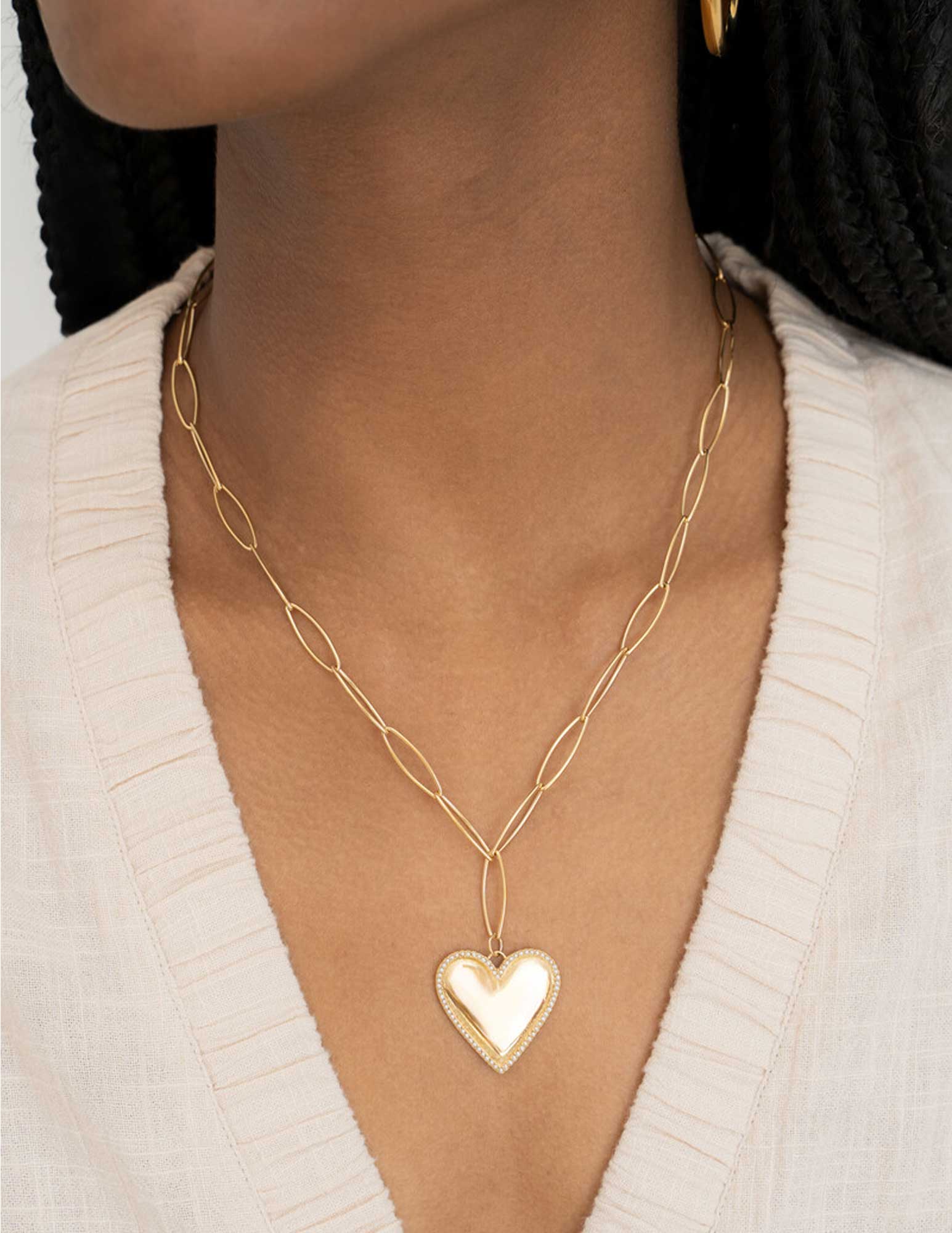 My Jewellery Heart pearls chain ketting MJ13060 Goud