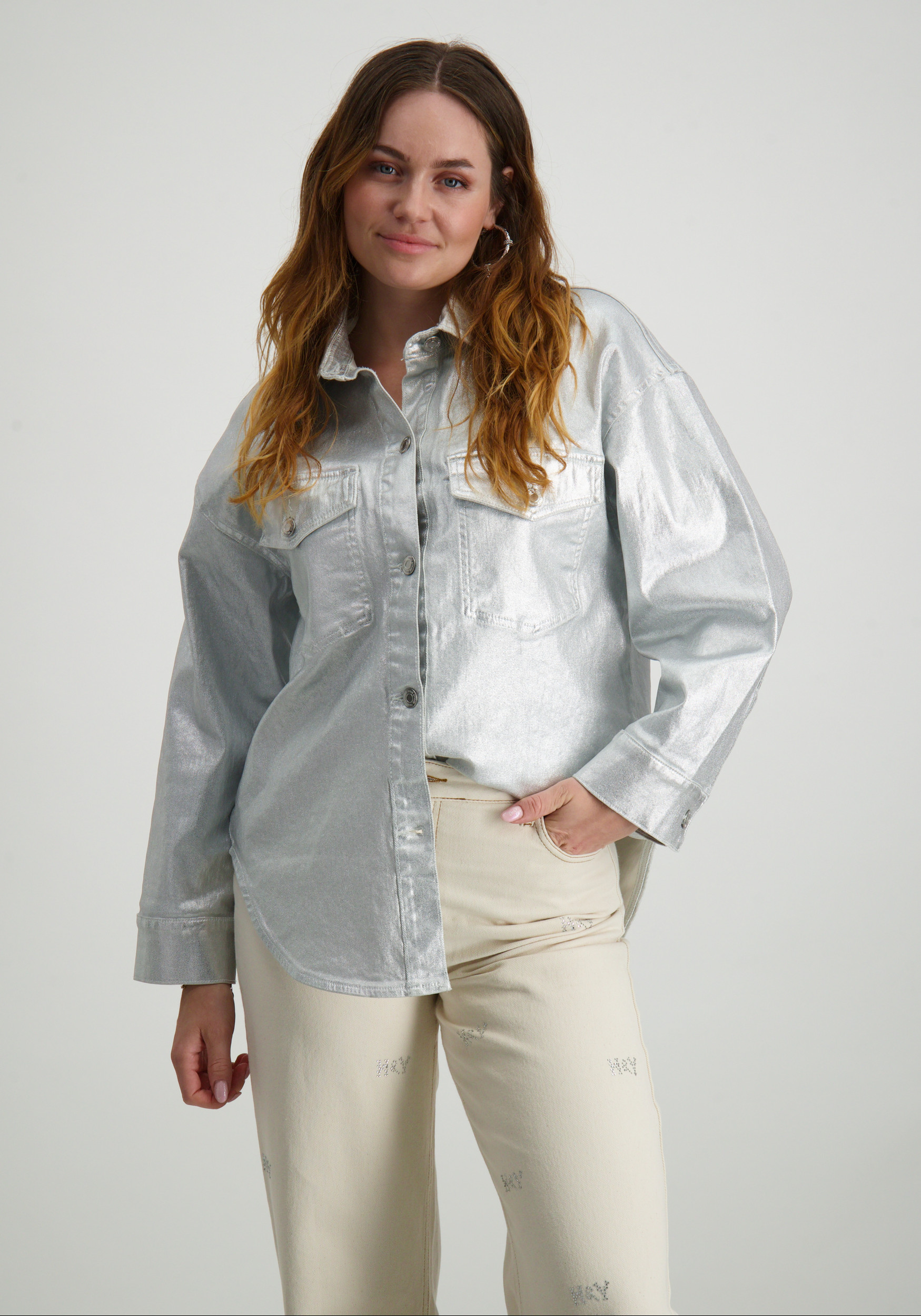 Vero moda Spijkerjas Riva 10323327 Zilver