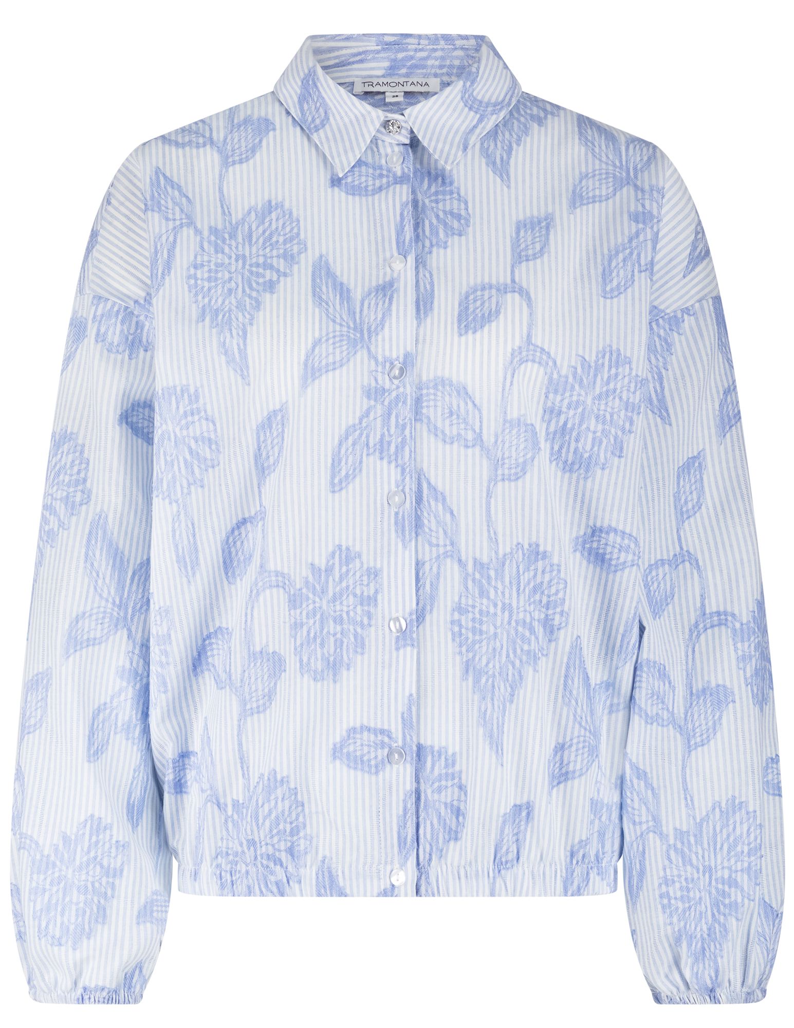 Tramontana Blouse flower stripe O12-19-301 Licht blauw