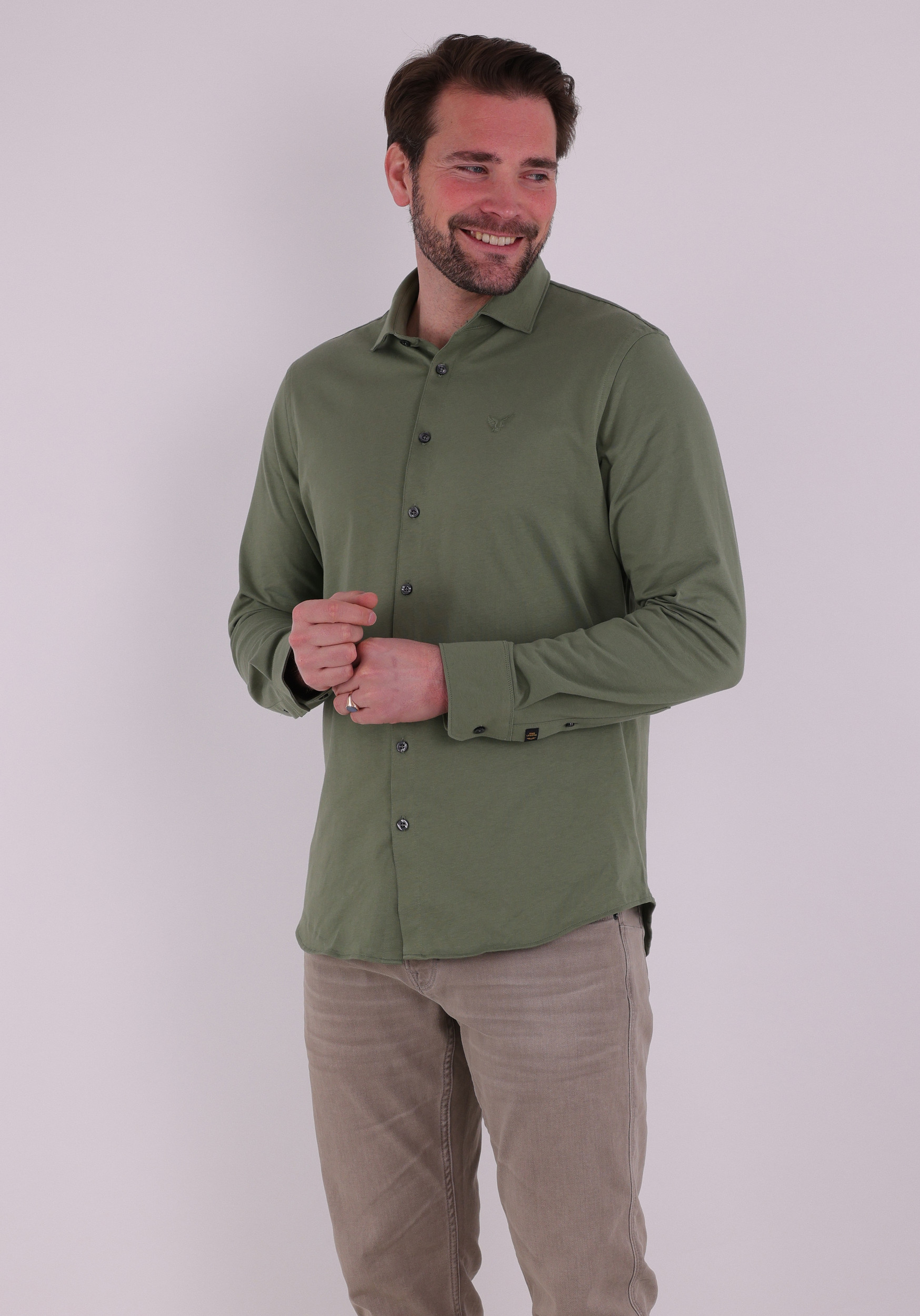 PME Legend Overhemd PSI2511234 Midden groen