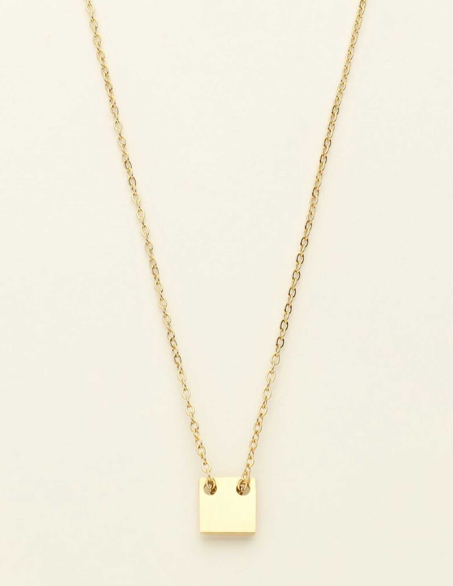 My Jewellery Ketting met vierkant MJ07920 Goud