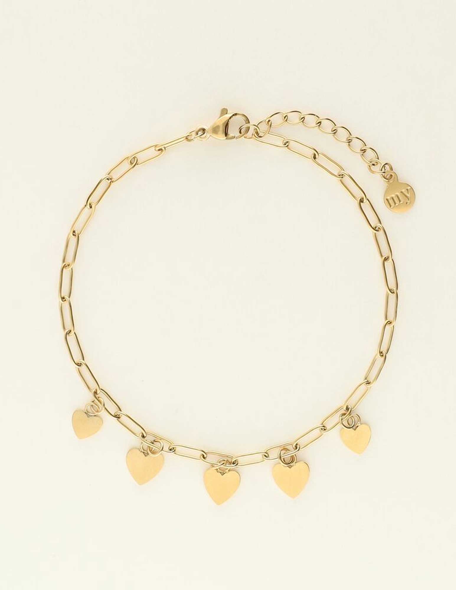 My Jewellery Armband met kleine hartjes MJ09531 Goud
