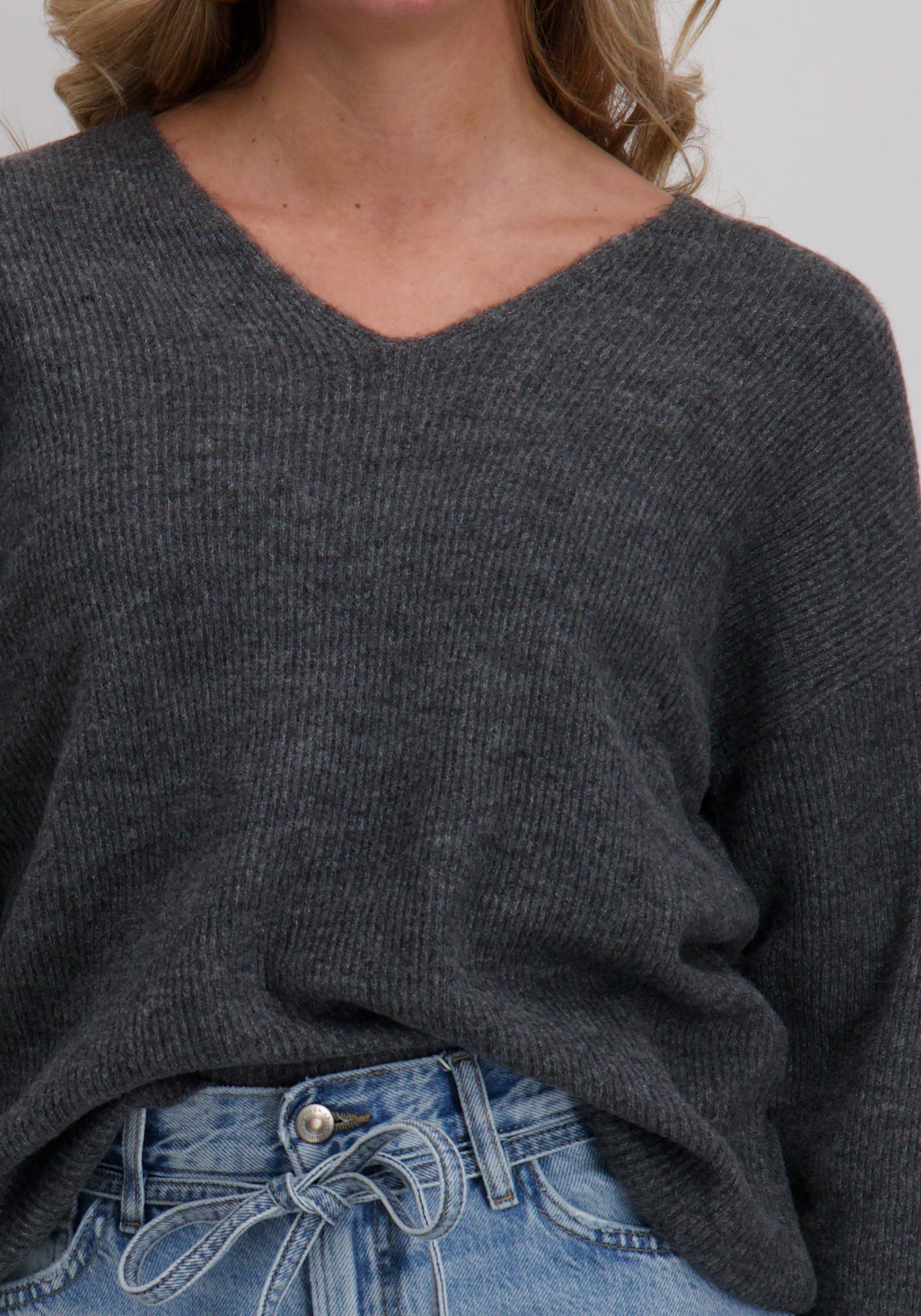 Vero moda Trui Crewlefile 10233357 Midden grijs