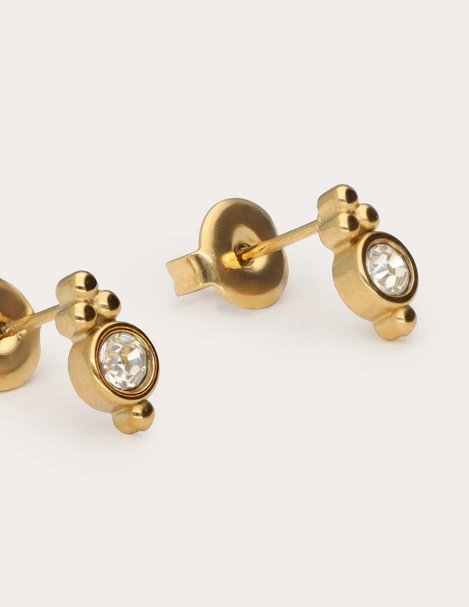 My Jewellery Studs met transparante strass dots MJ14857 Goud