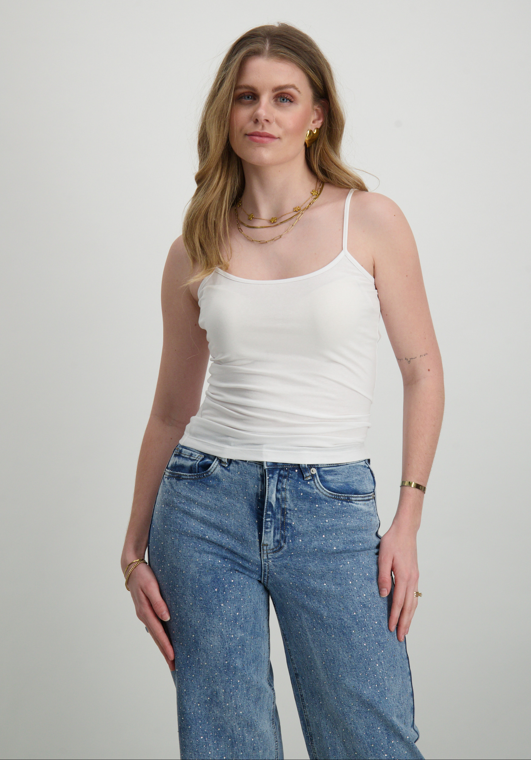 Be'Lieve Spaghetti Top 50305 Wit