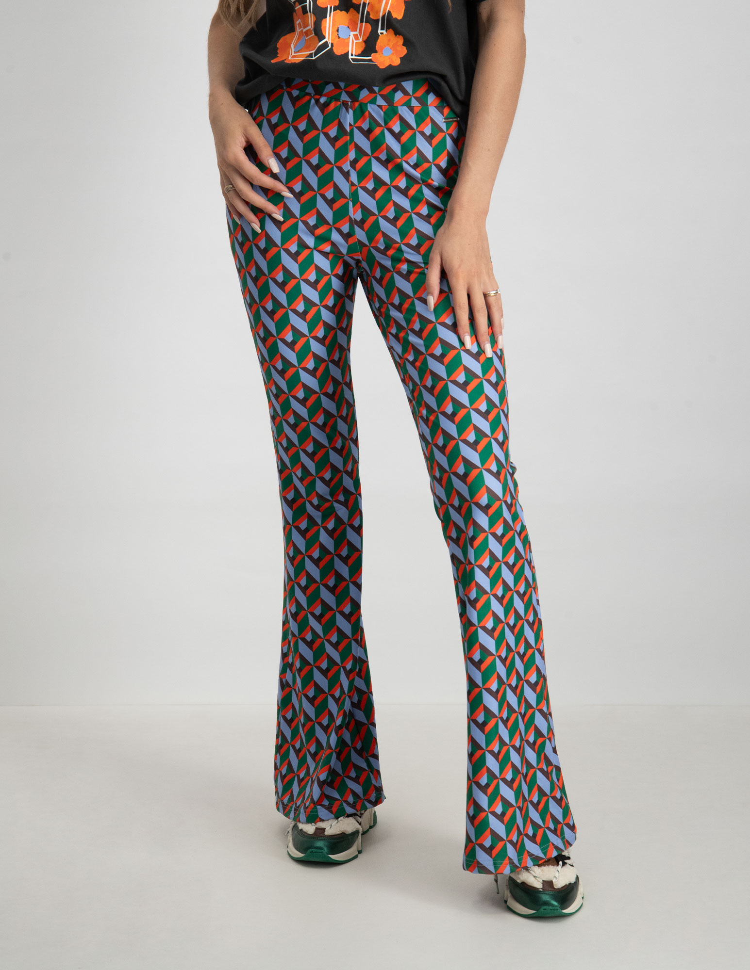Colourful Rebel Flared broek Graphic WP115029 Multi
