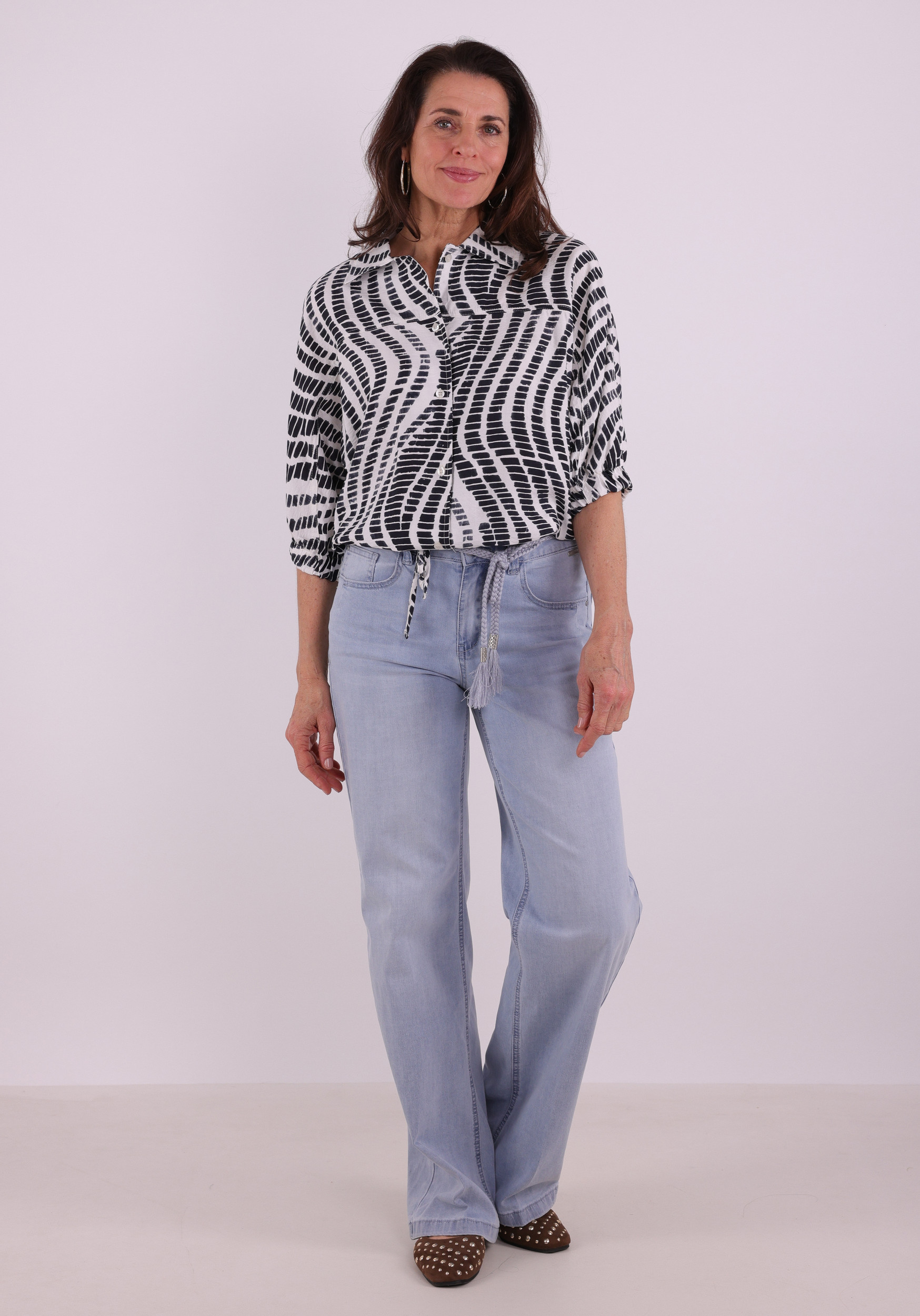 Zoso Blouse 261Edith Donker blauw