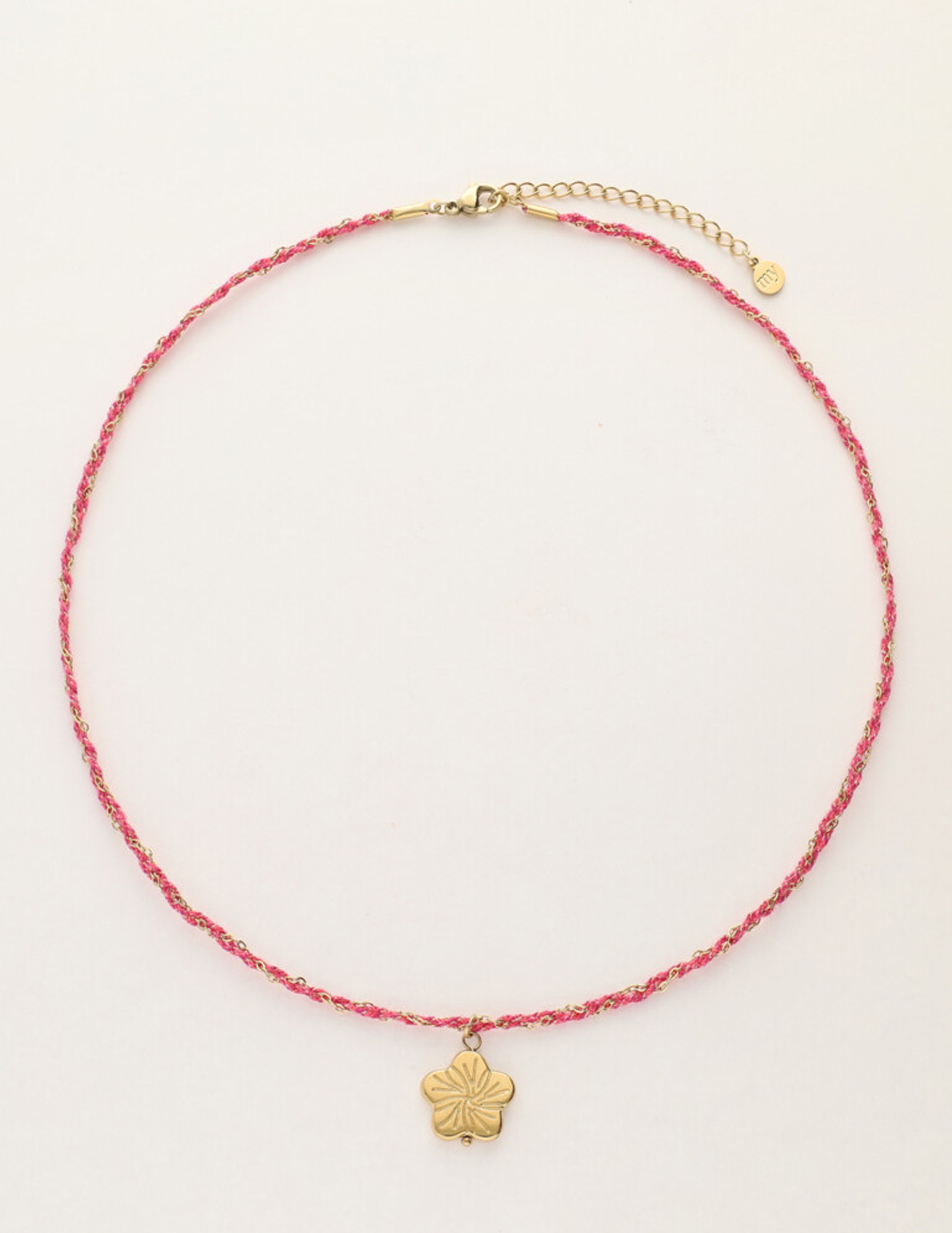 My Jewellery Sunrocks koord ketting met bloem MJ12204 Goud