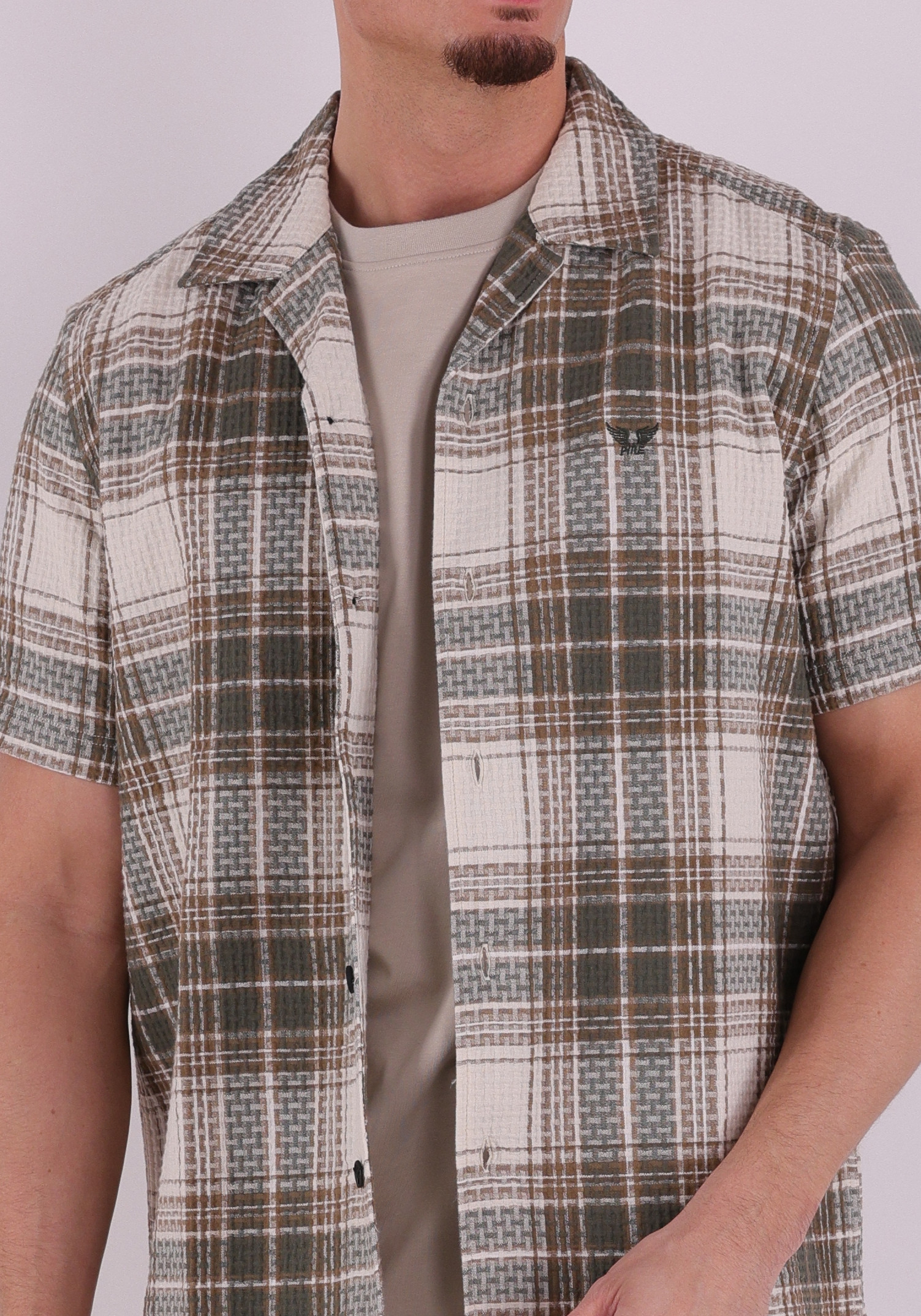 PME Legend Overhemd geruit PSIS2603262 Donker groen