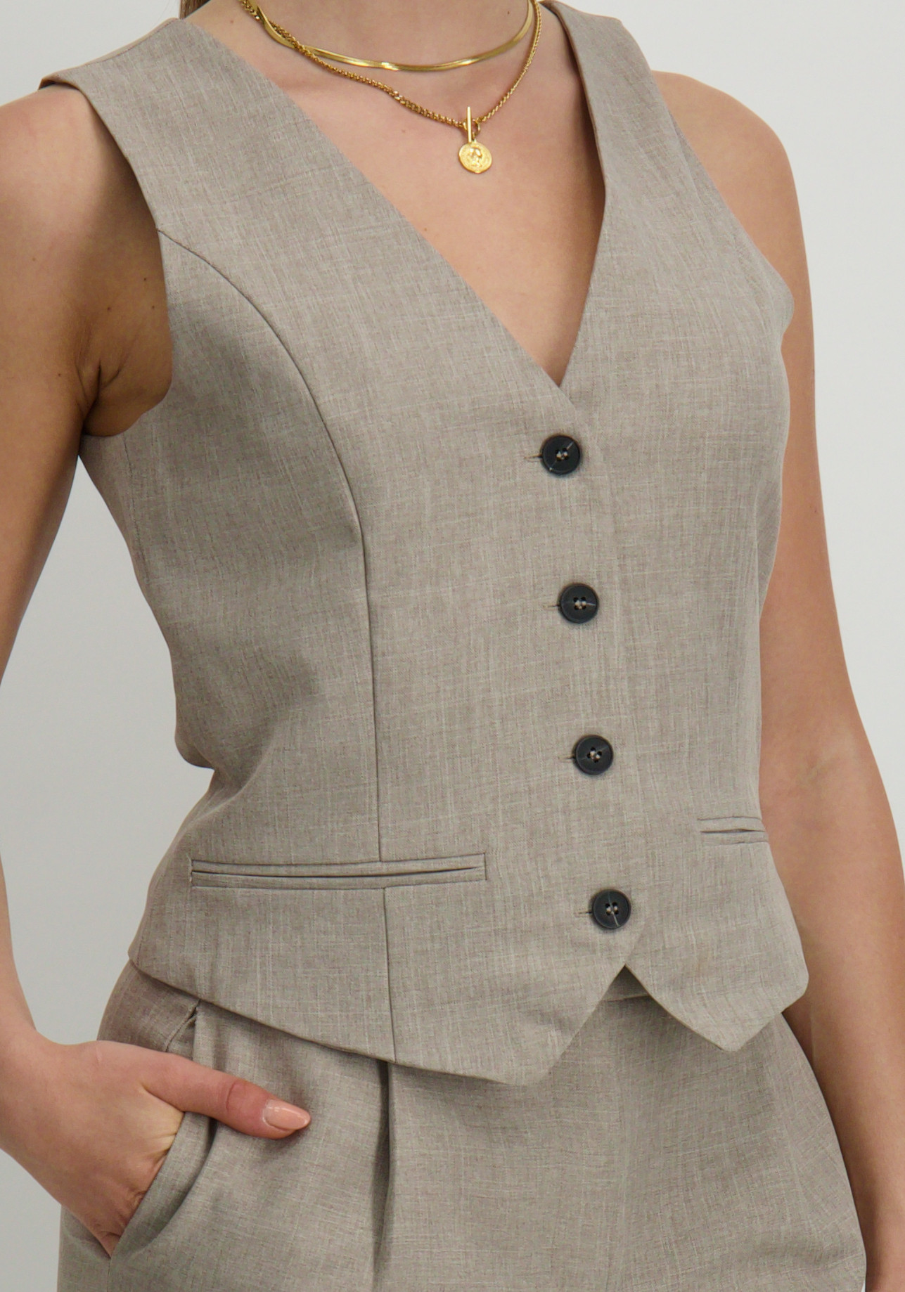 Only Gilet Linda 15336753 Taupe