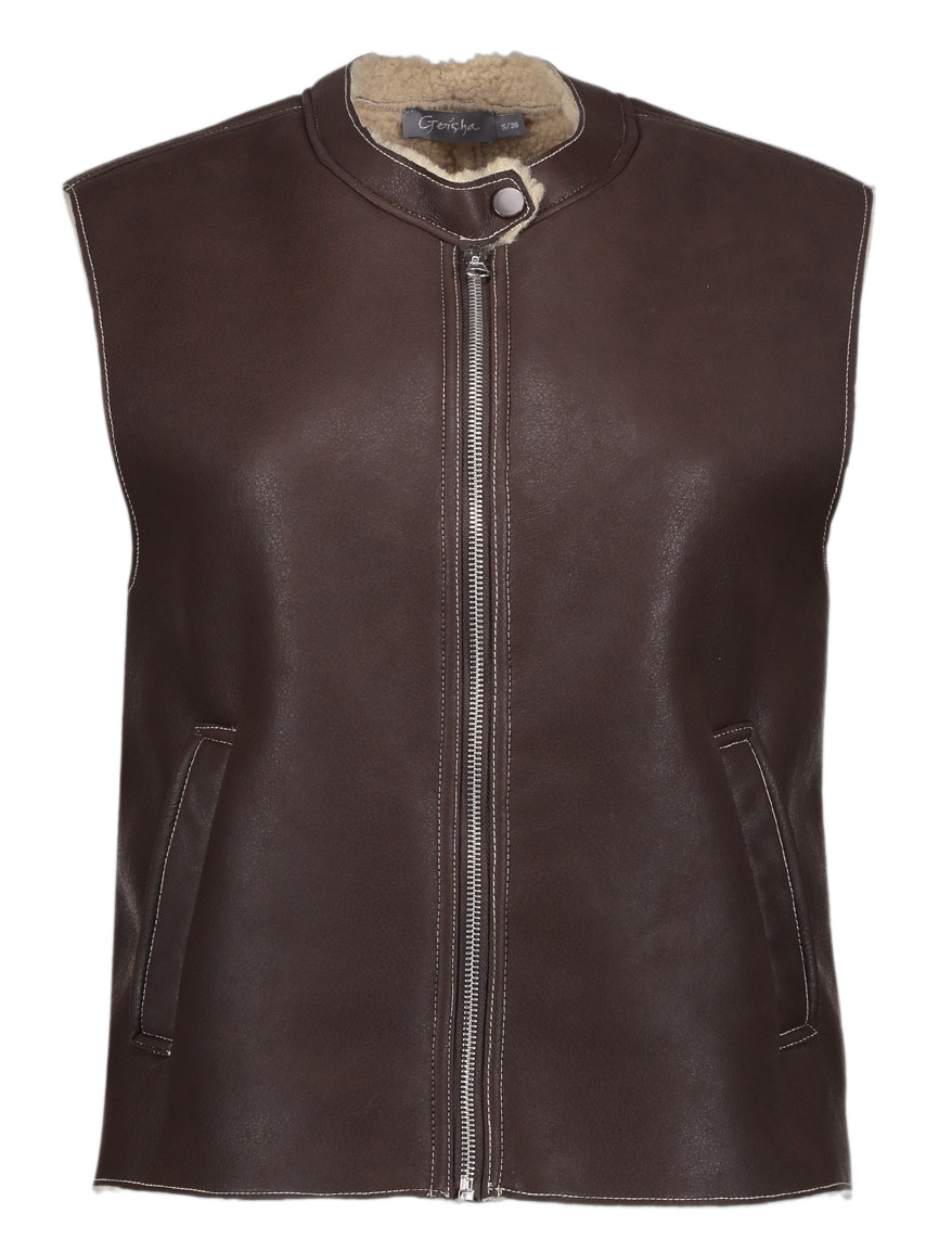 Geisha Gilet Lammy 55847-19 Donker bruin