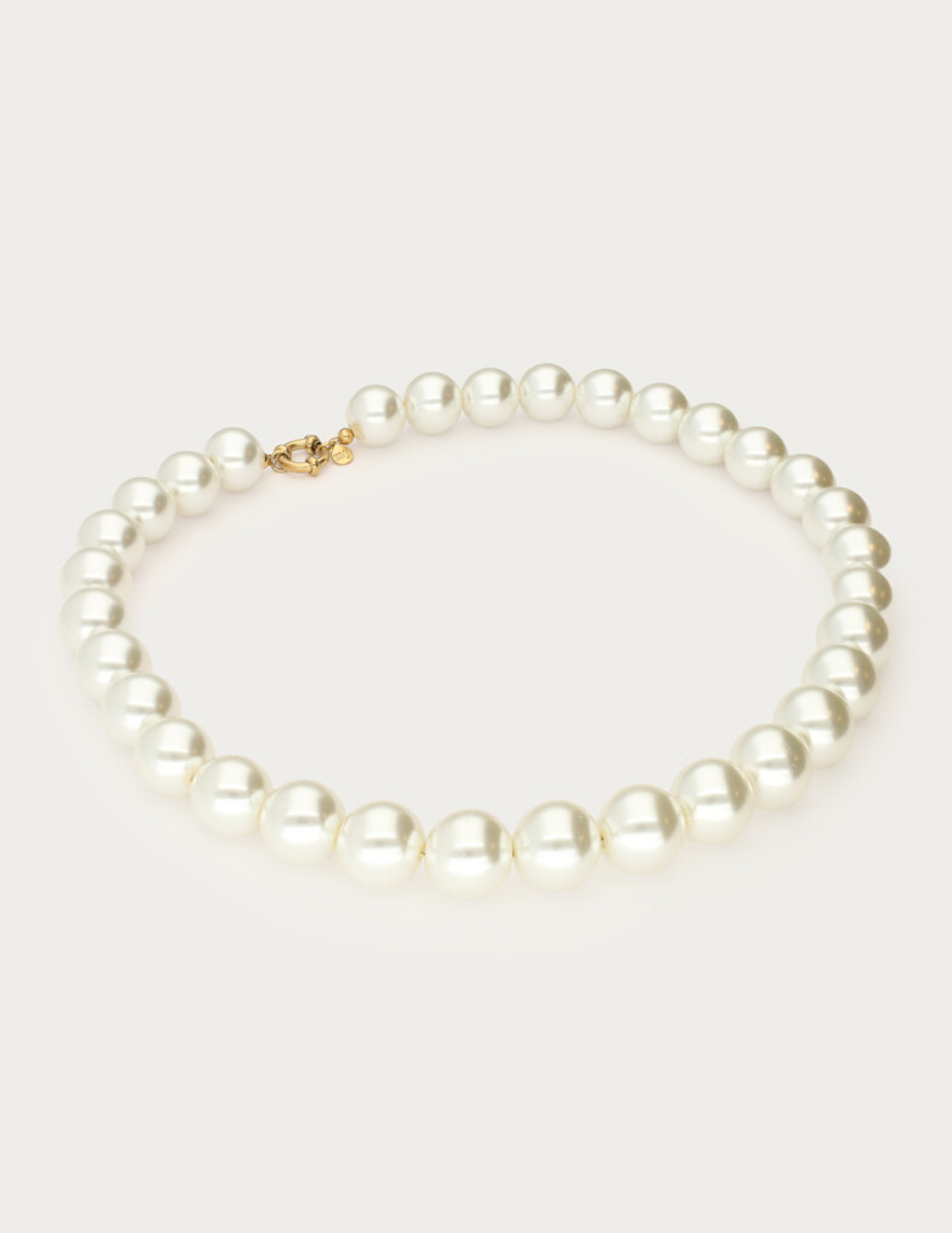 My Jewellery Ketting met witte glas parels MJ14568 Goud