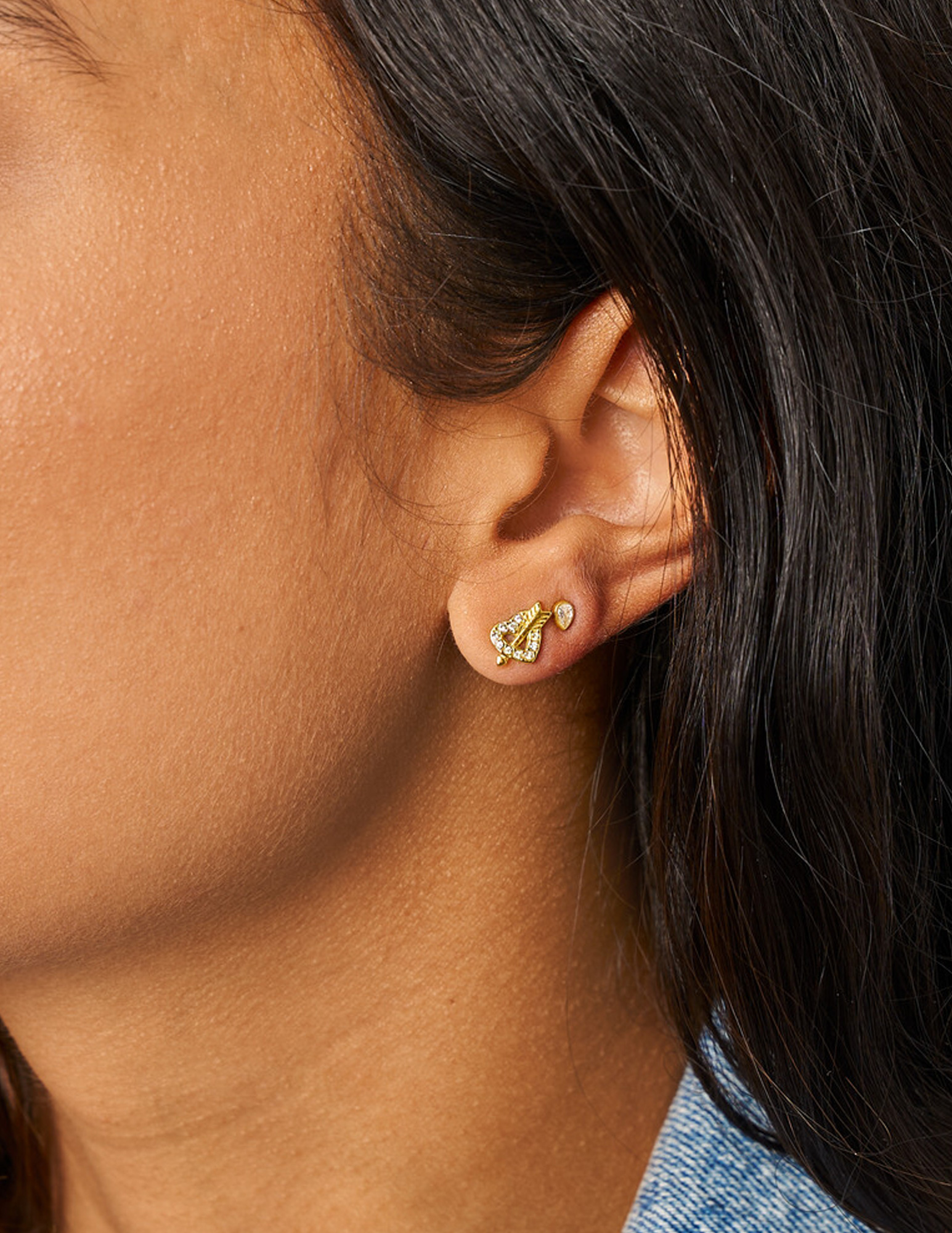 My Jewellery Studs met strass druppel MJ14859 Goud