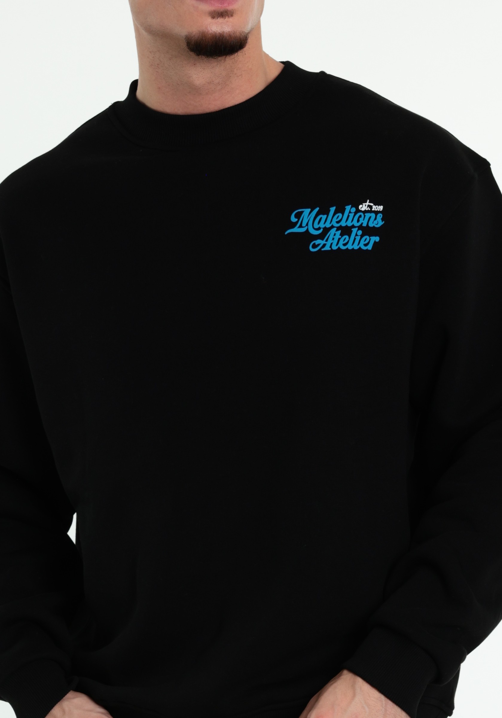 Malelions Sweater University MMA50026035 Zwart