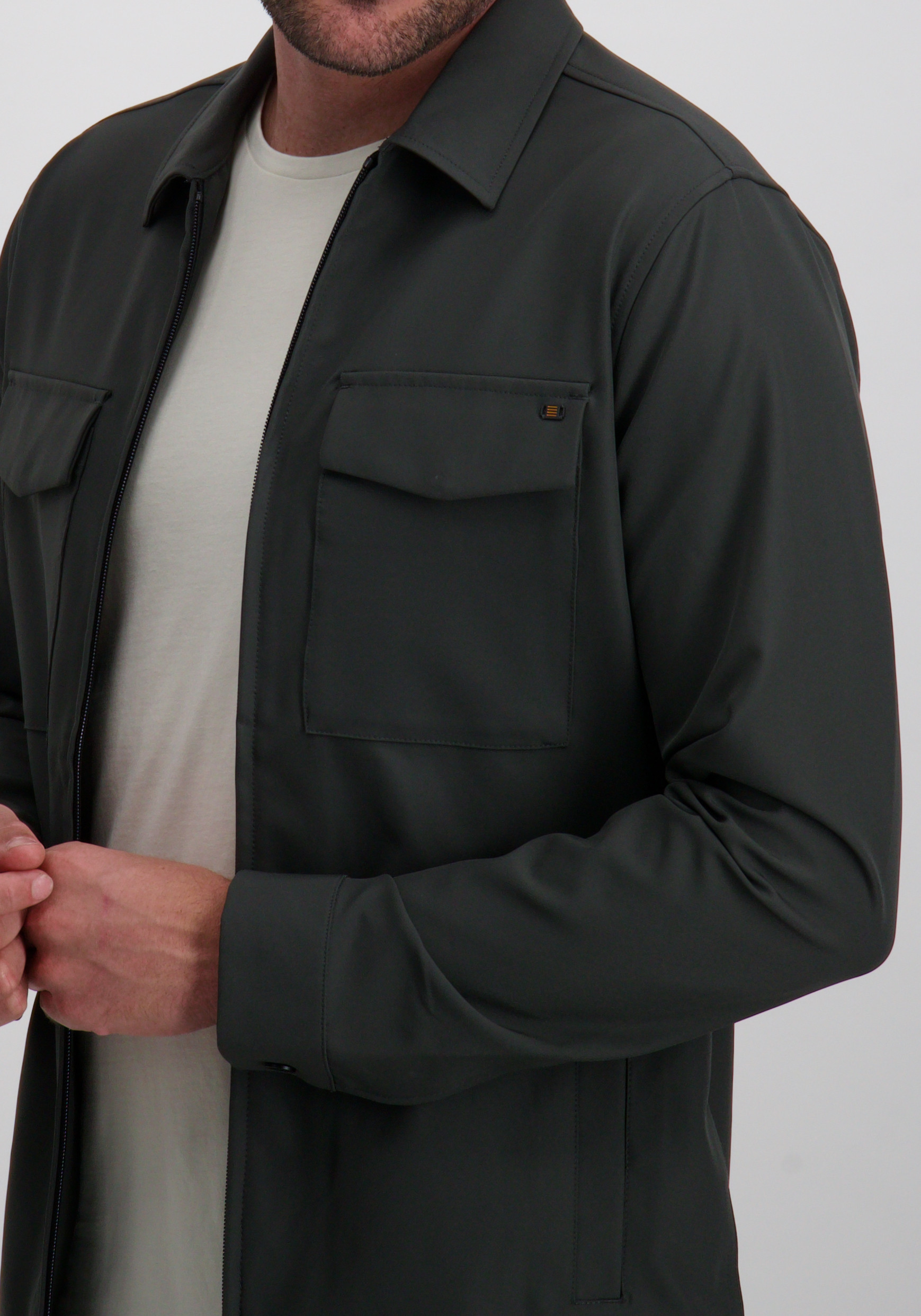 No Excess Overshirt met rits 29510804 Donker Grijs