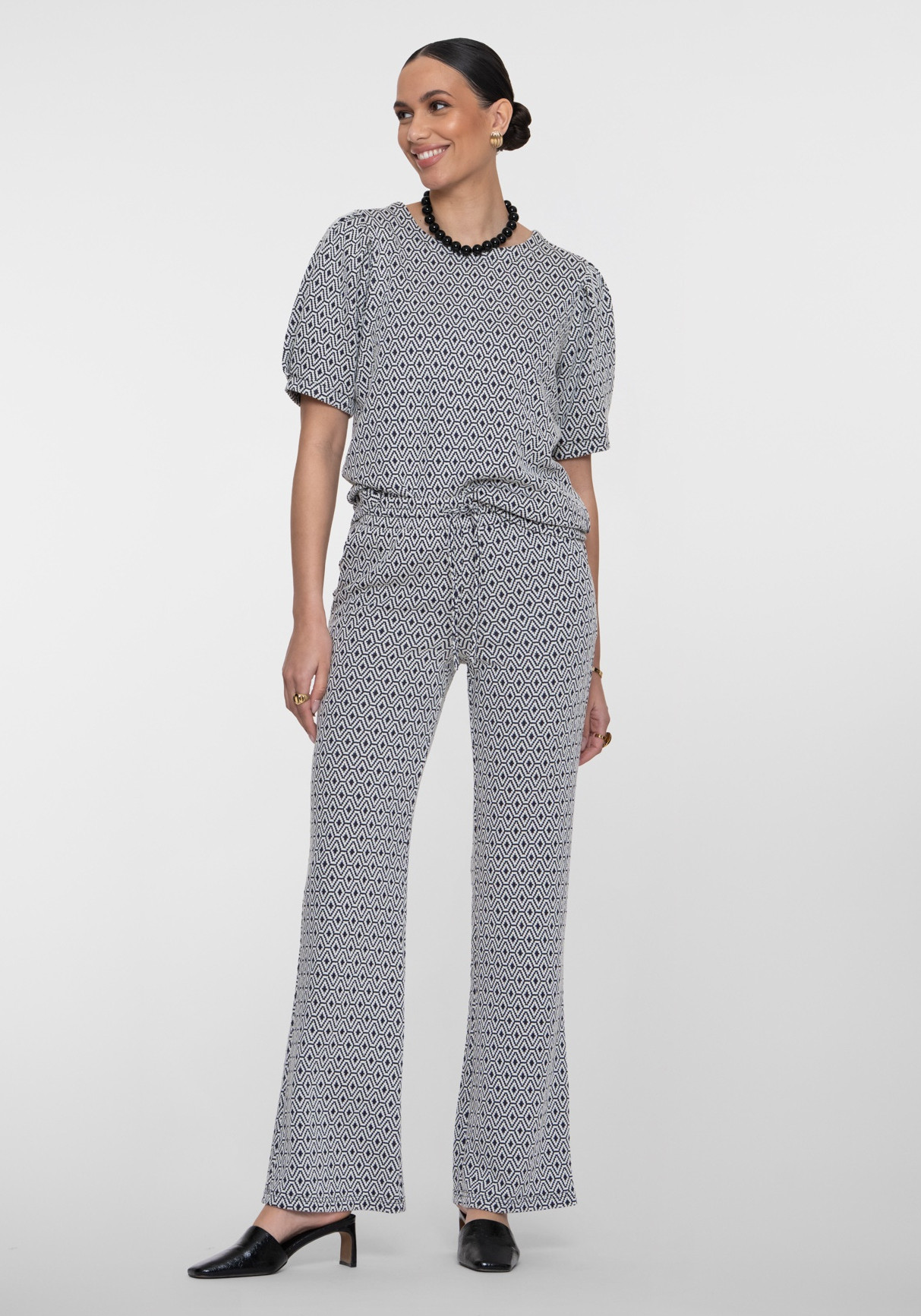 Geisha Broek Jaquard 61113-21 Wolwit-ecru