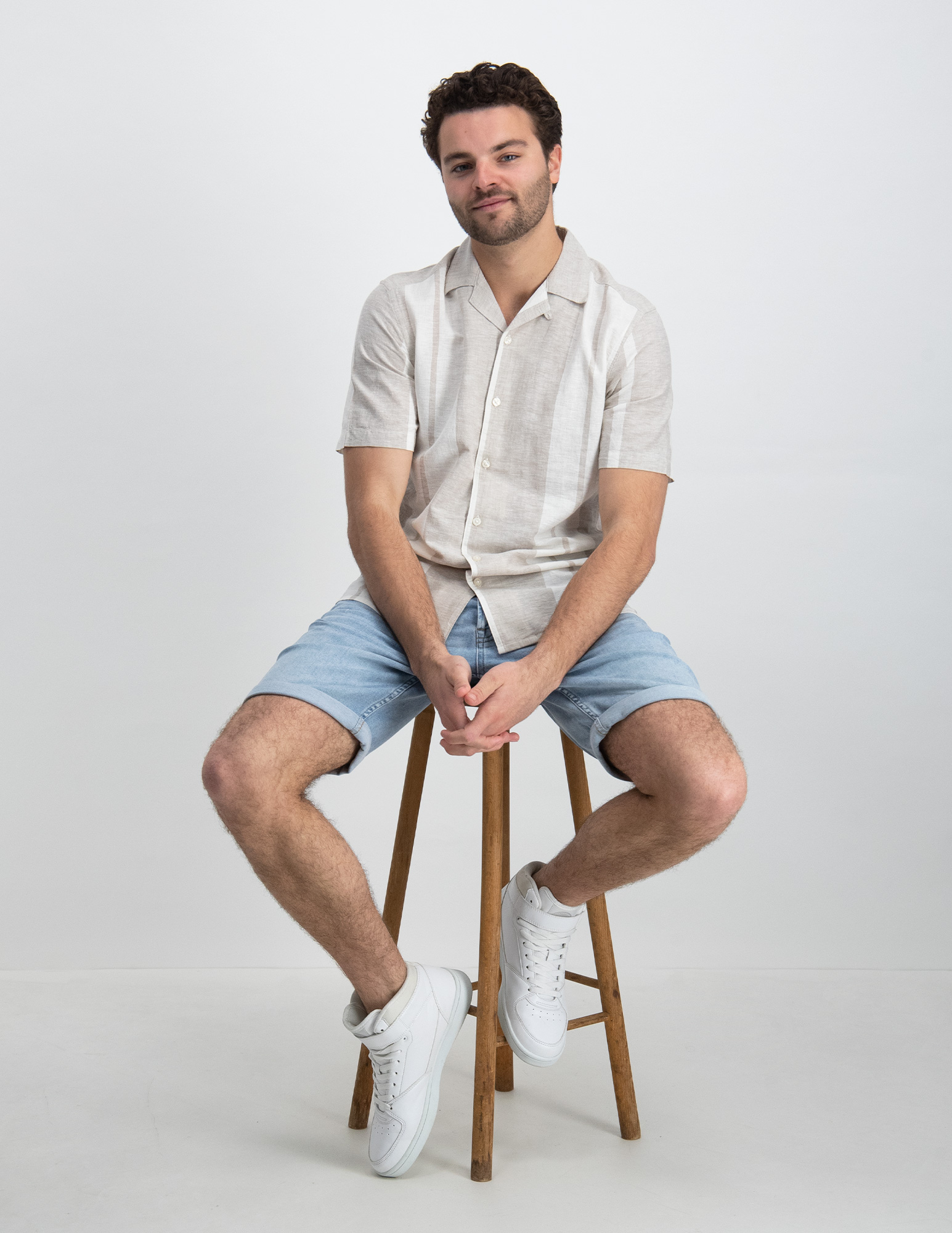 ONLY & SONS Overhemd Caiden met strepen 22026109 Khaki