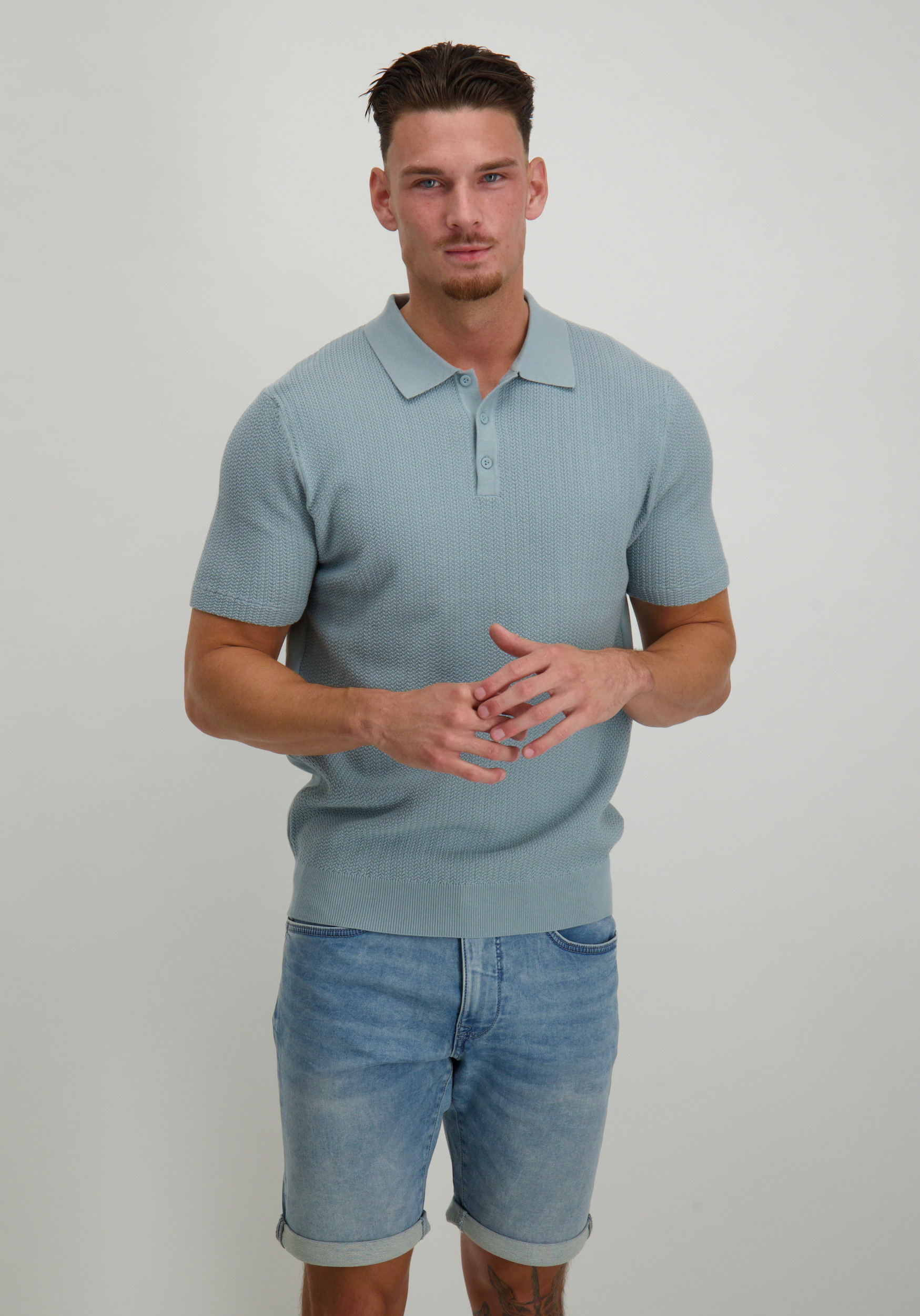 Pure White Polo 25010815 Blauw