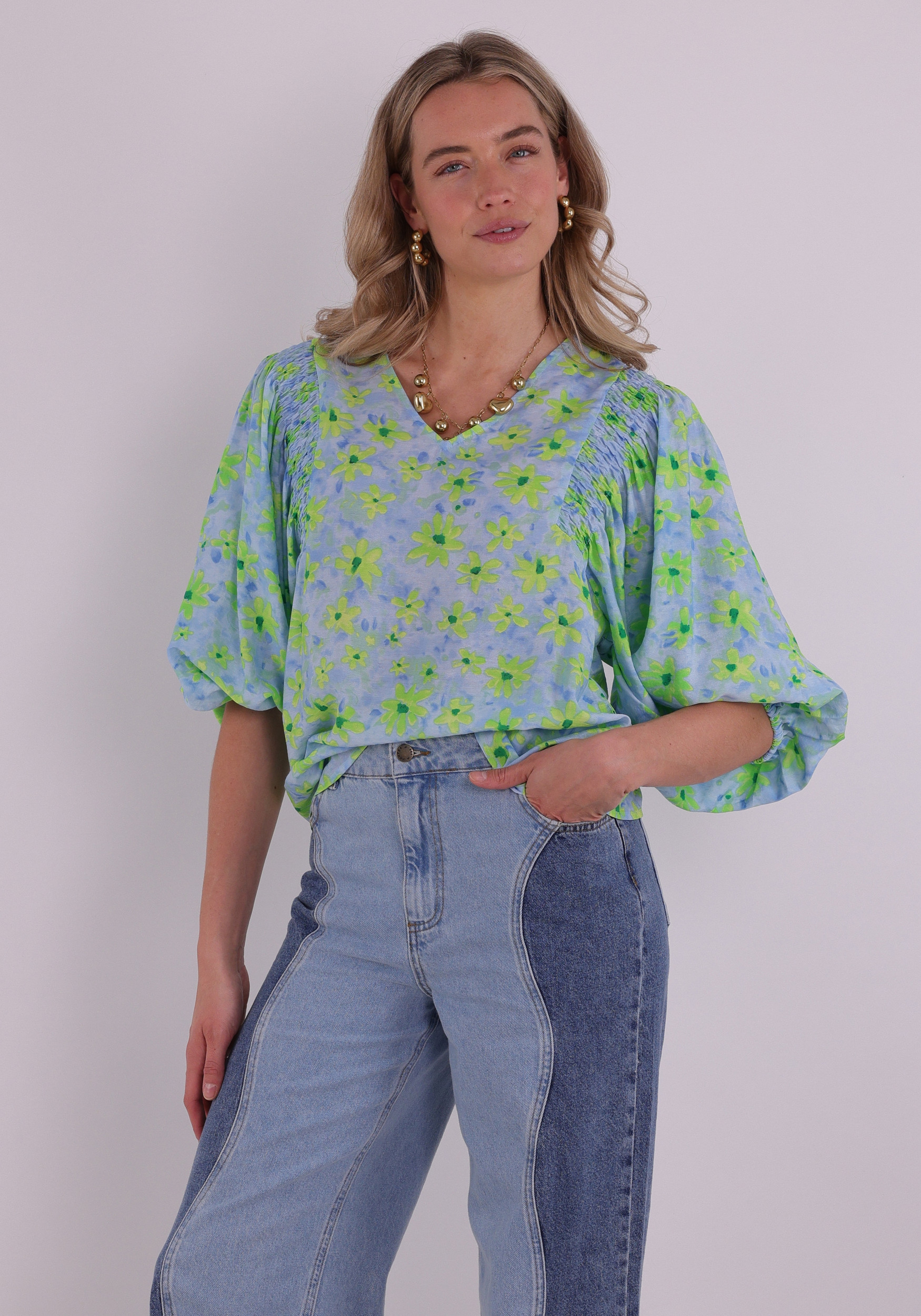 FREE|QUENT Blouse Jovi 208165 Licht blauw