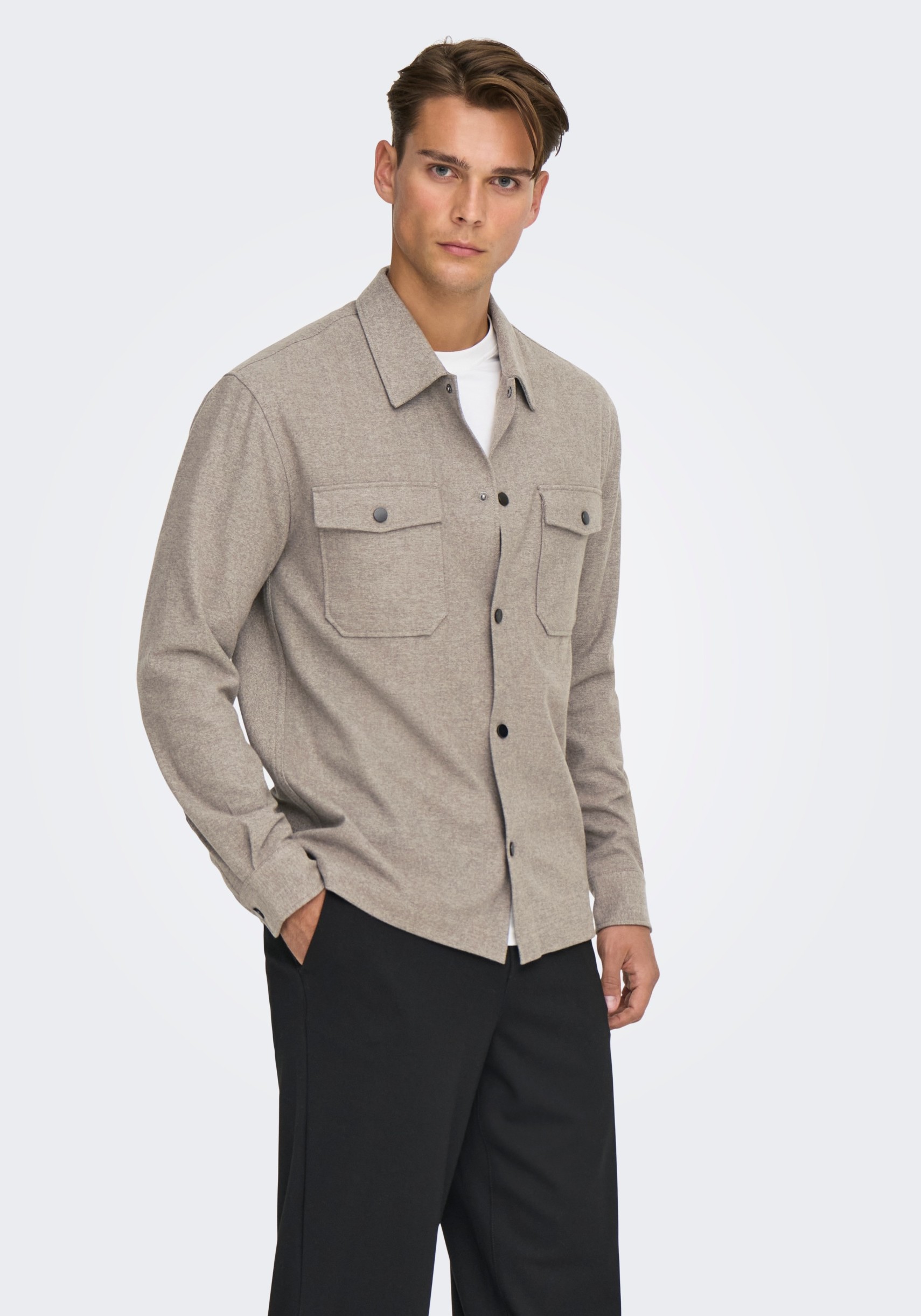ONLY & SONS Overshirt Mark Brushed 22035991 Taupe
