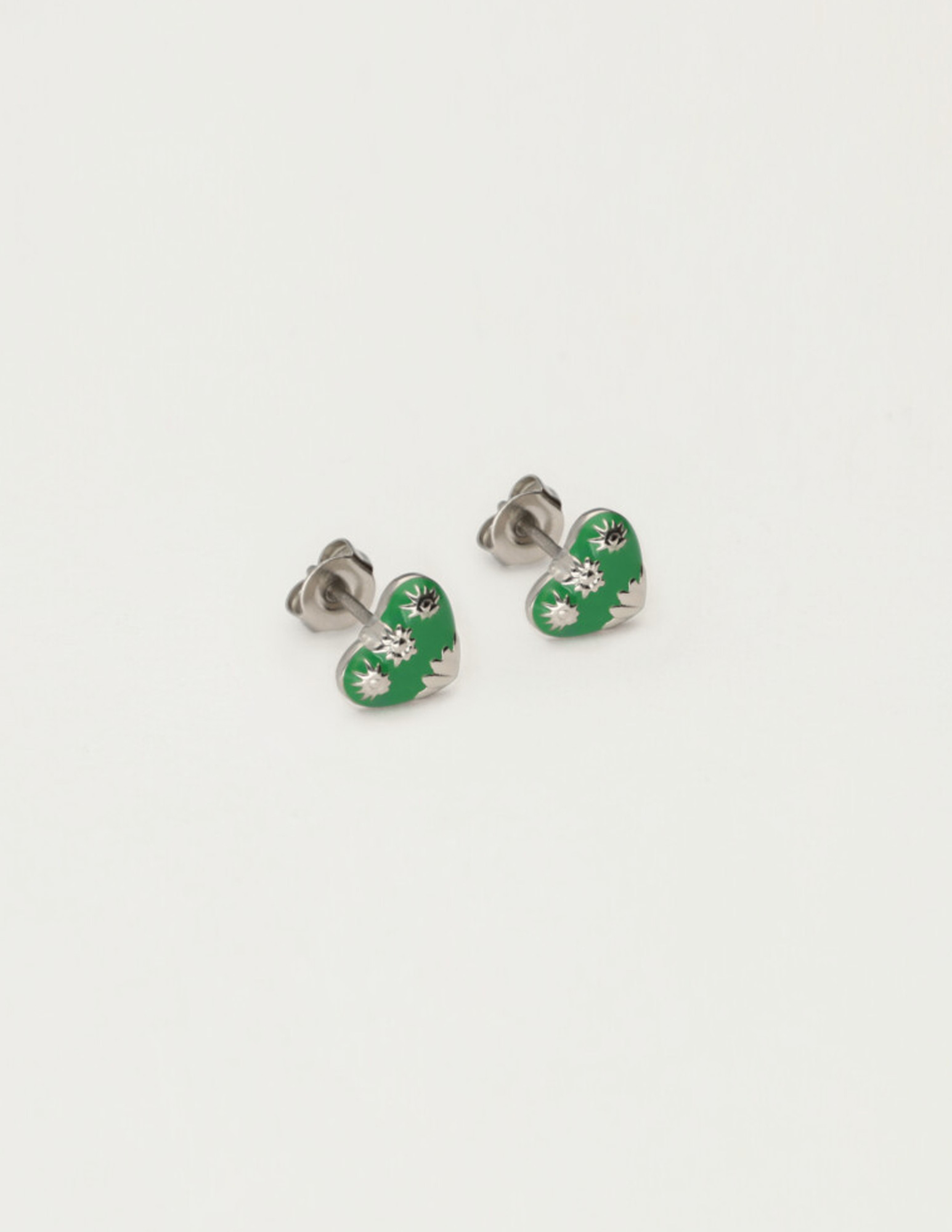 My Jewellery Studs groen mini hart MJ12096 Zilver