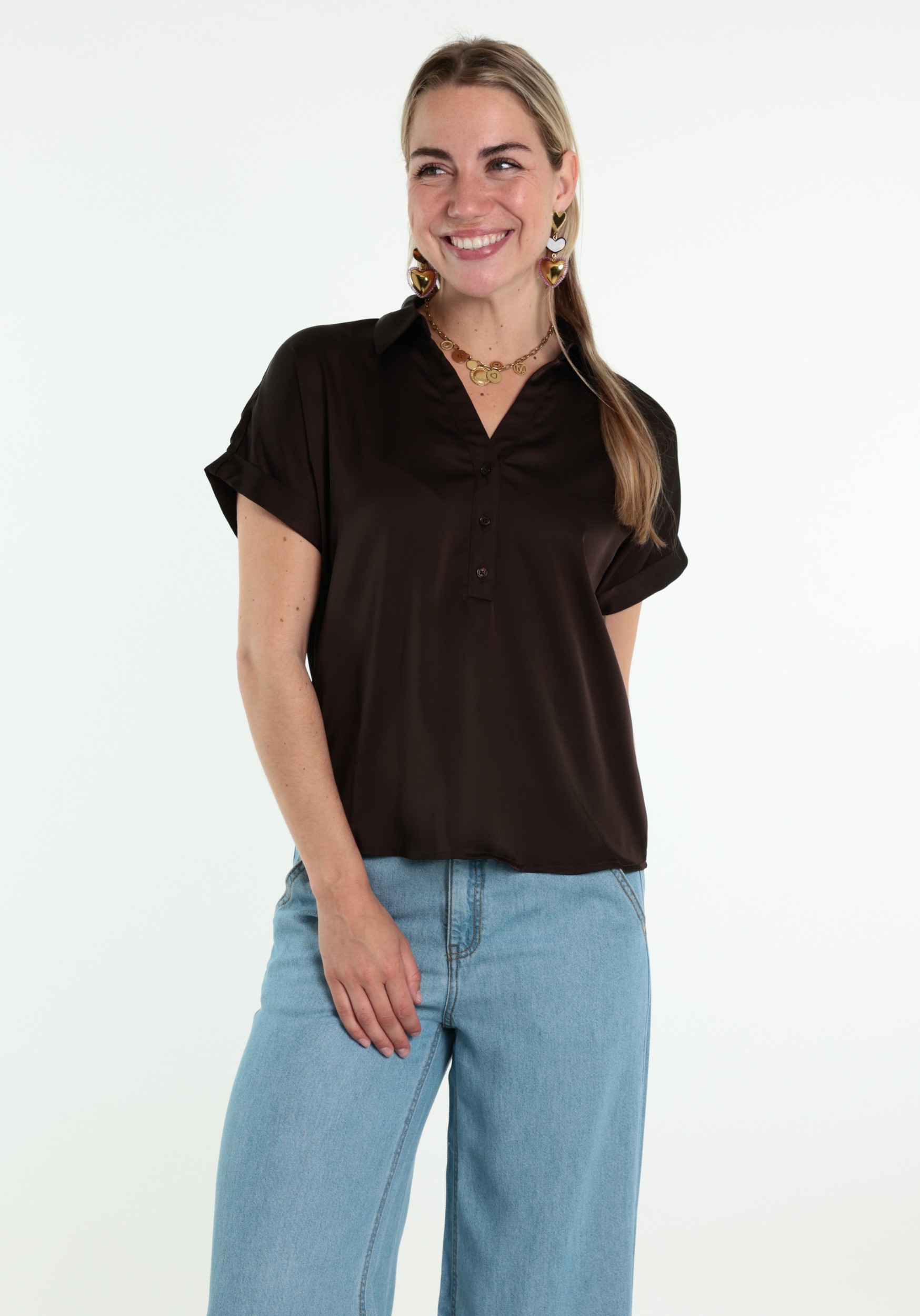 Vila Blouse Enna Ravenna 14107405 Bruin