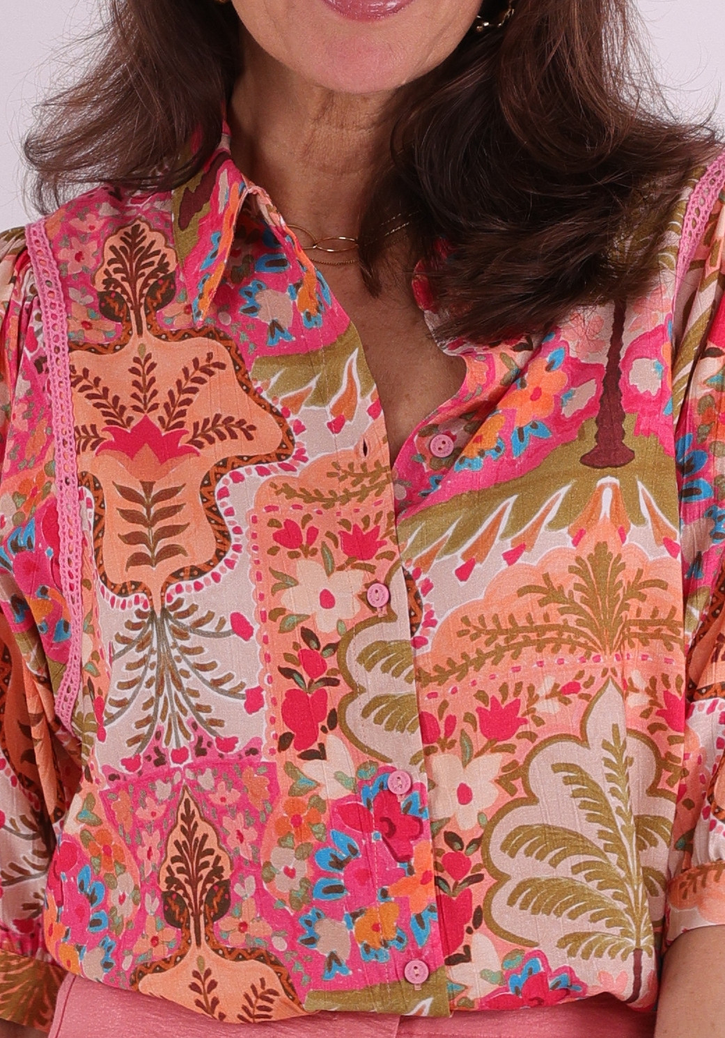 Geisha Blouse all-over print 63192-20 Rose