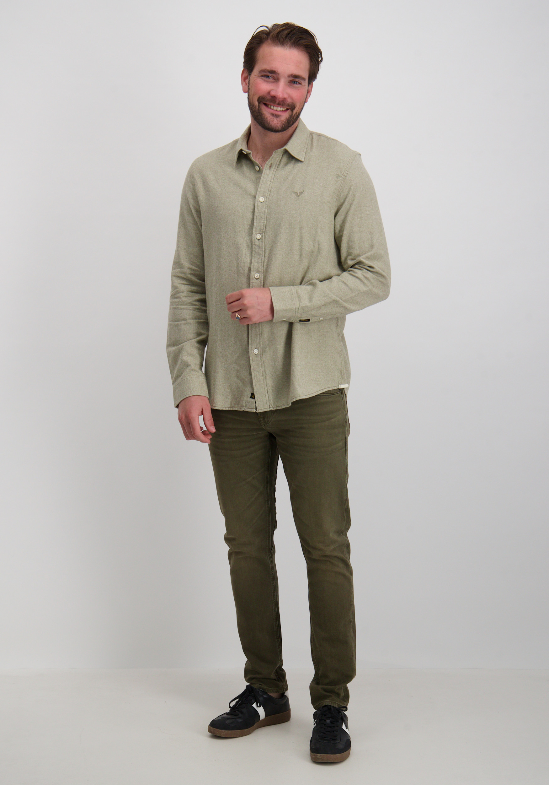 PME Legend Overhemd PSI2510202 Midden groen