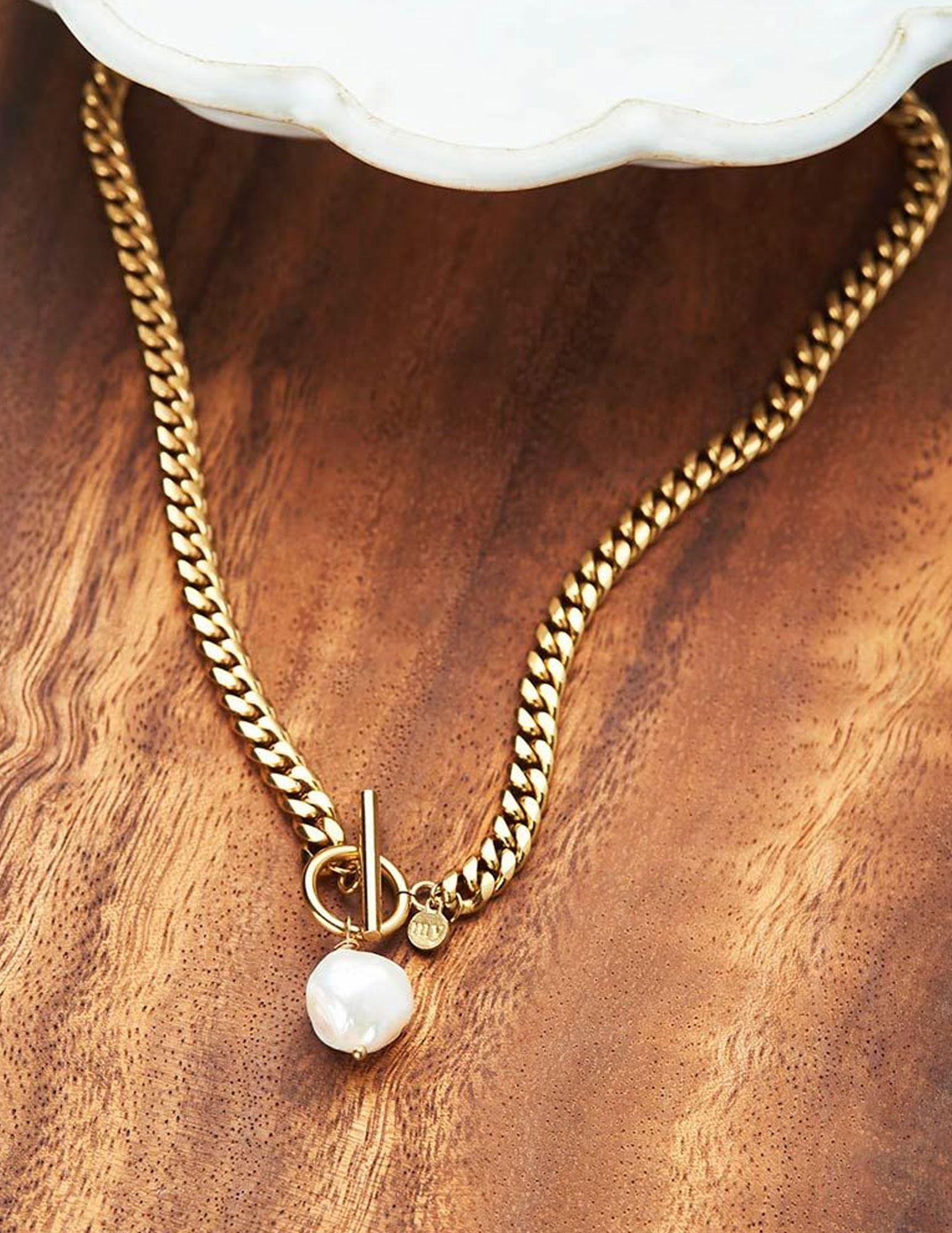 My Jewellery Schakelketting met parel  MJ04934 Goud