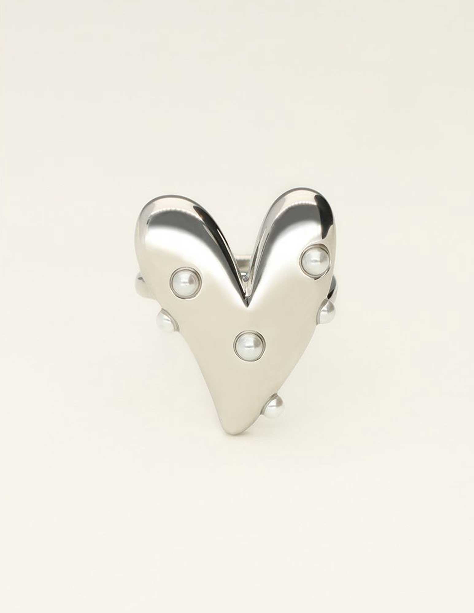 My Jewellery Ring met hart en parels MJ09319 Zilver
