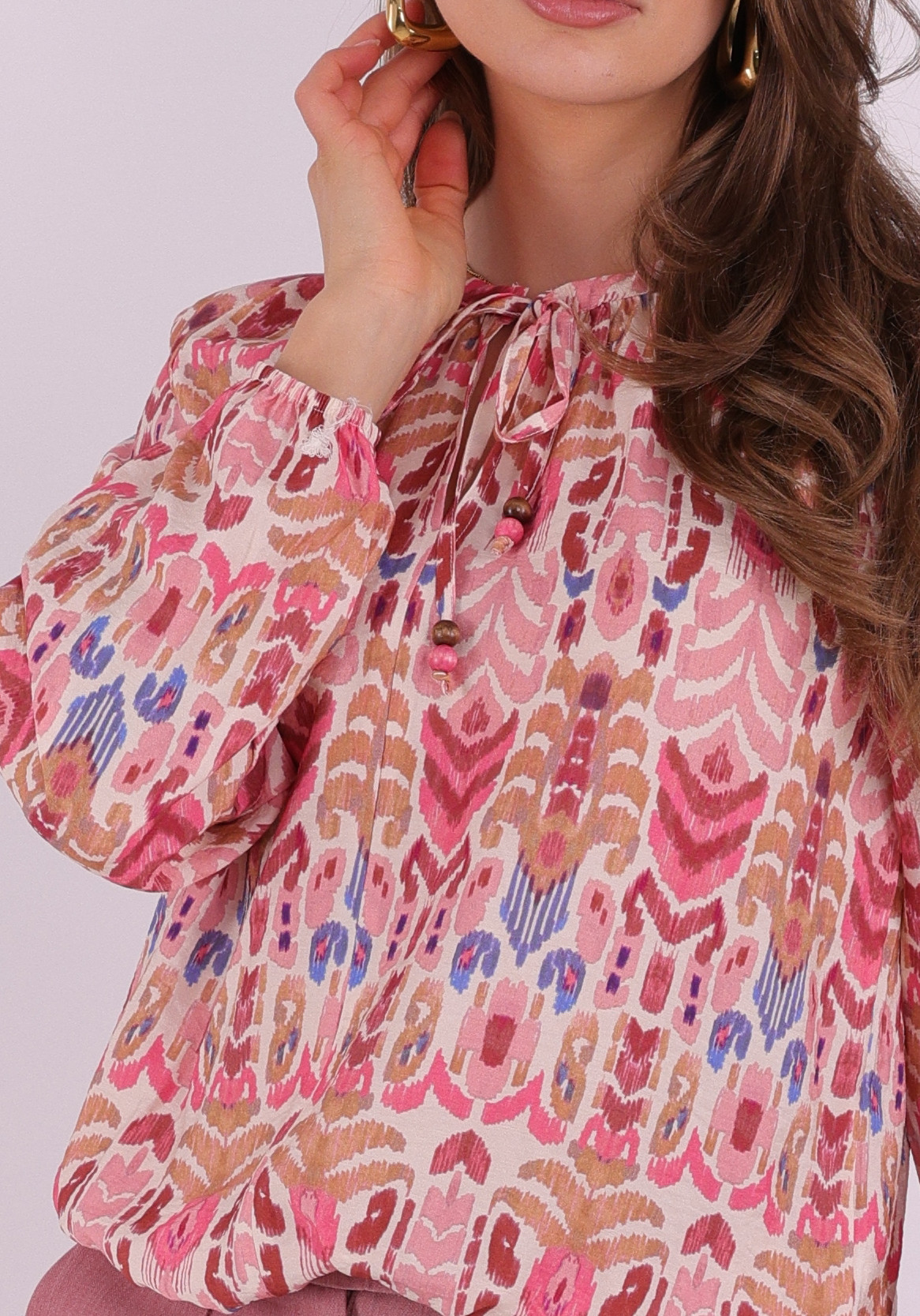 Geisha Blouse all-over print 63219-20 Rose