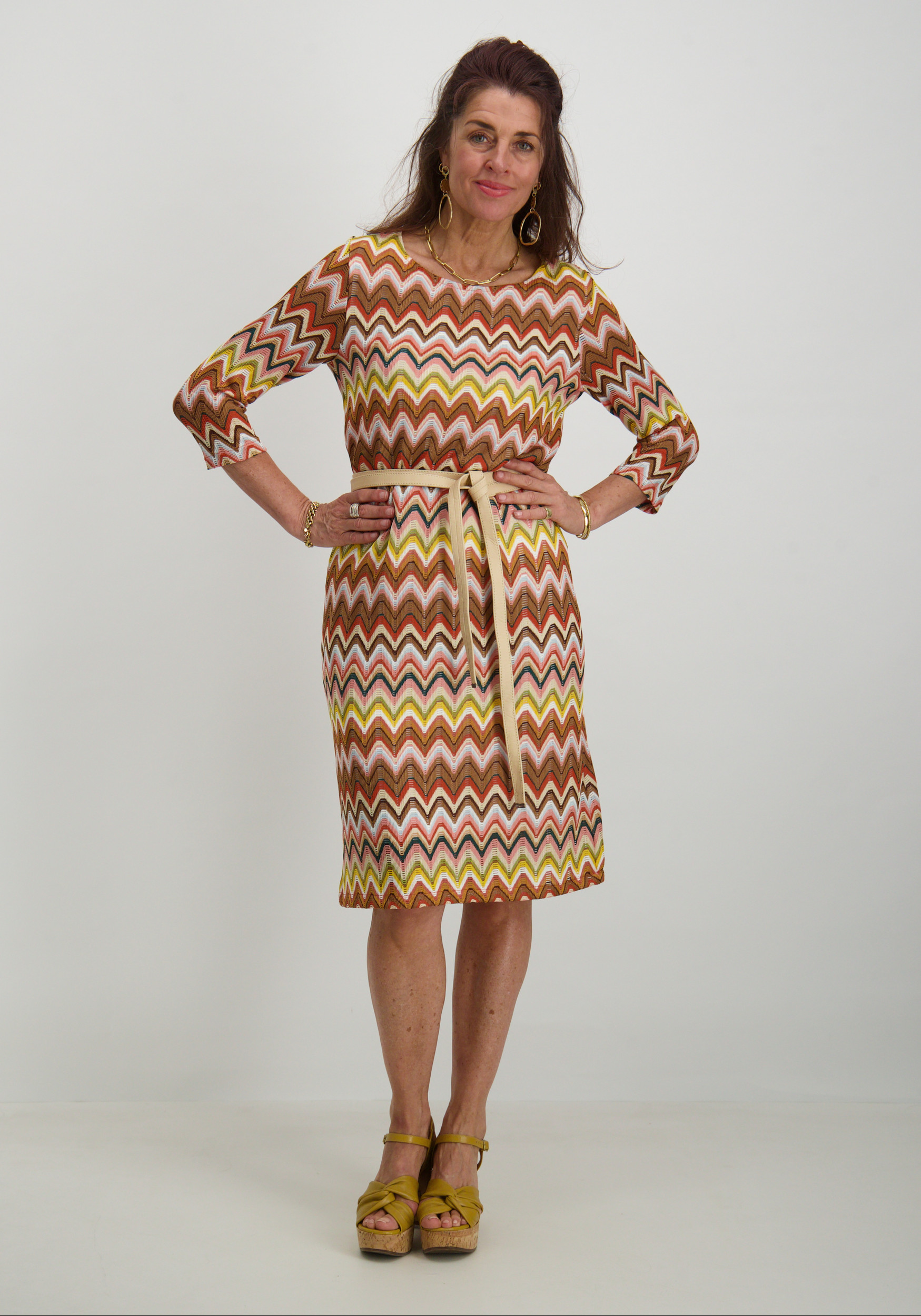 Geisha Jurk zigzag 47139-60 Oranje