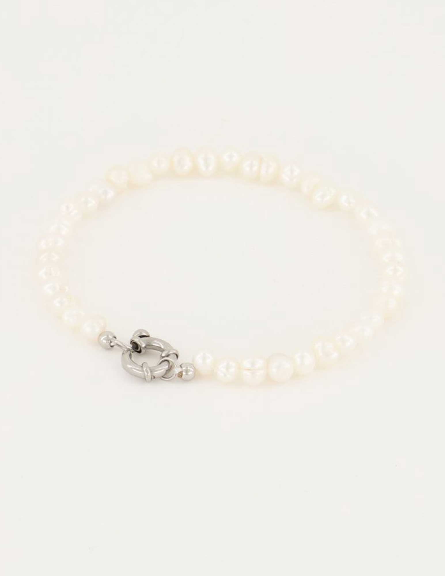 My Jewellery Armband met parels en slotje MJ05406 Zilver