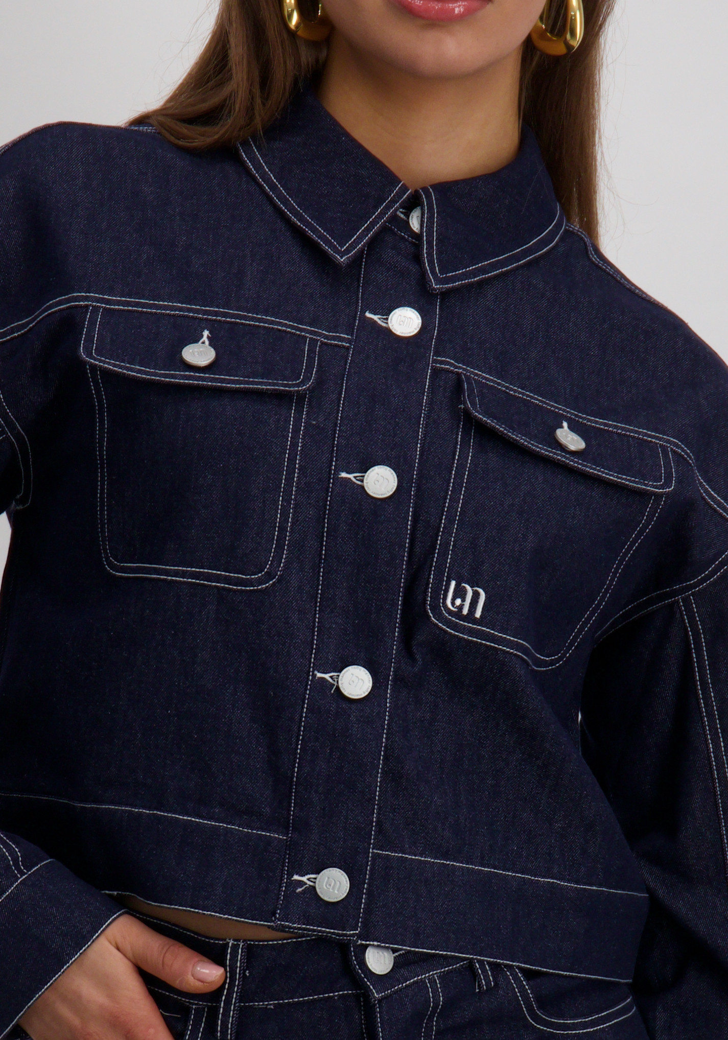 Lofty Manner Denim jacket Ariah QJ302 Jeans blauw