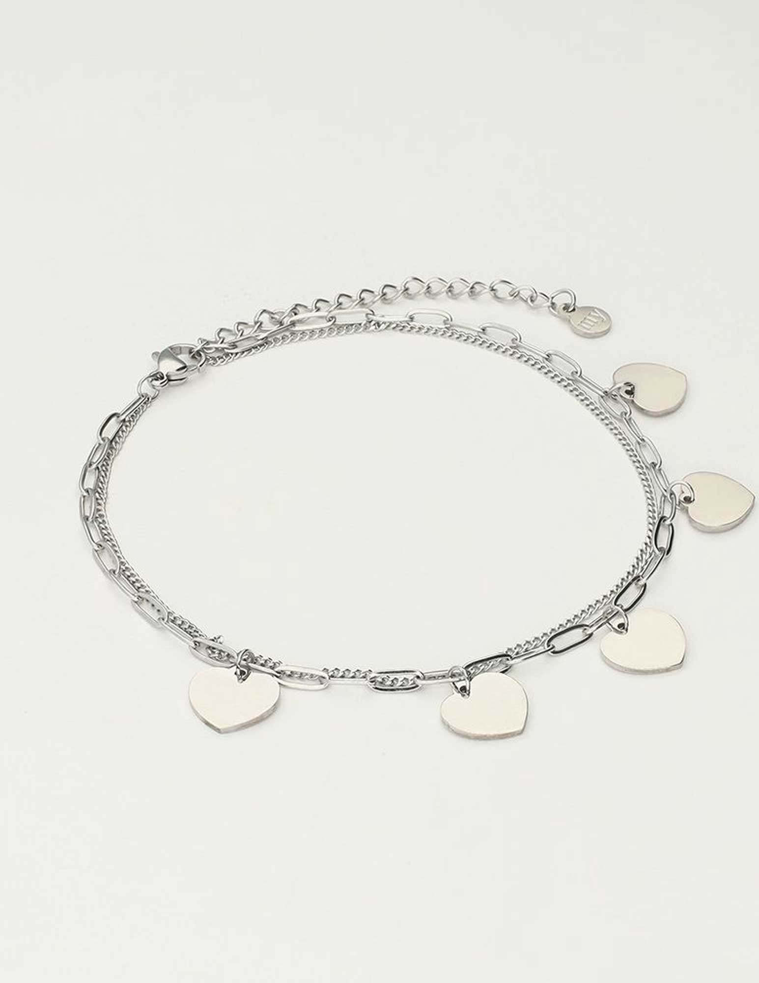 My Jewellery Enkelbandje met hartjes bedels MJ10426 Zilver